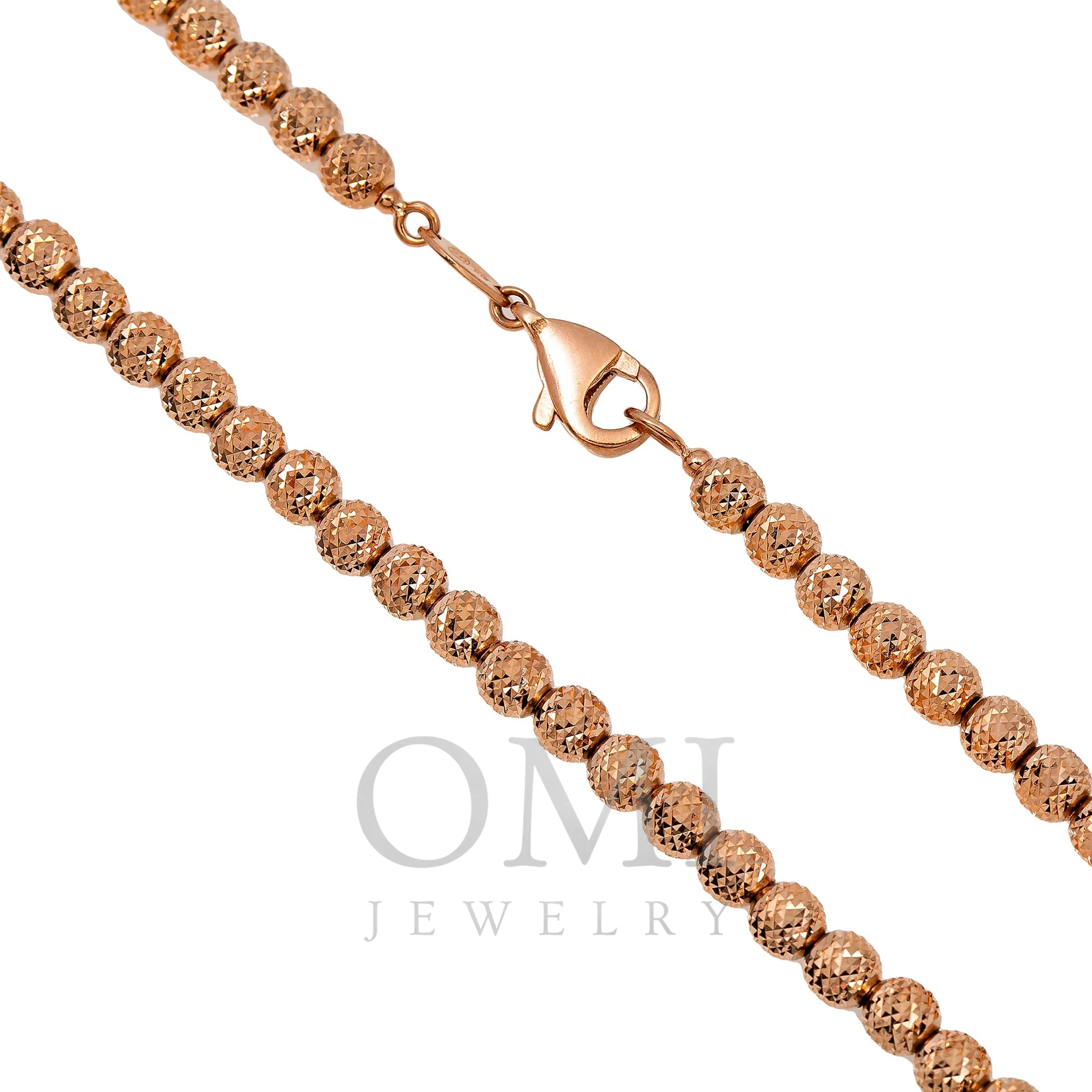 10k Rose Gold 3.5mm Laser Moon Chain Available In Sizes 18"-28" - Image 3