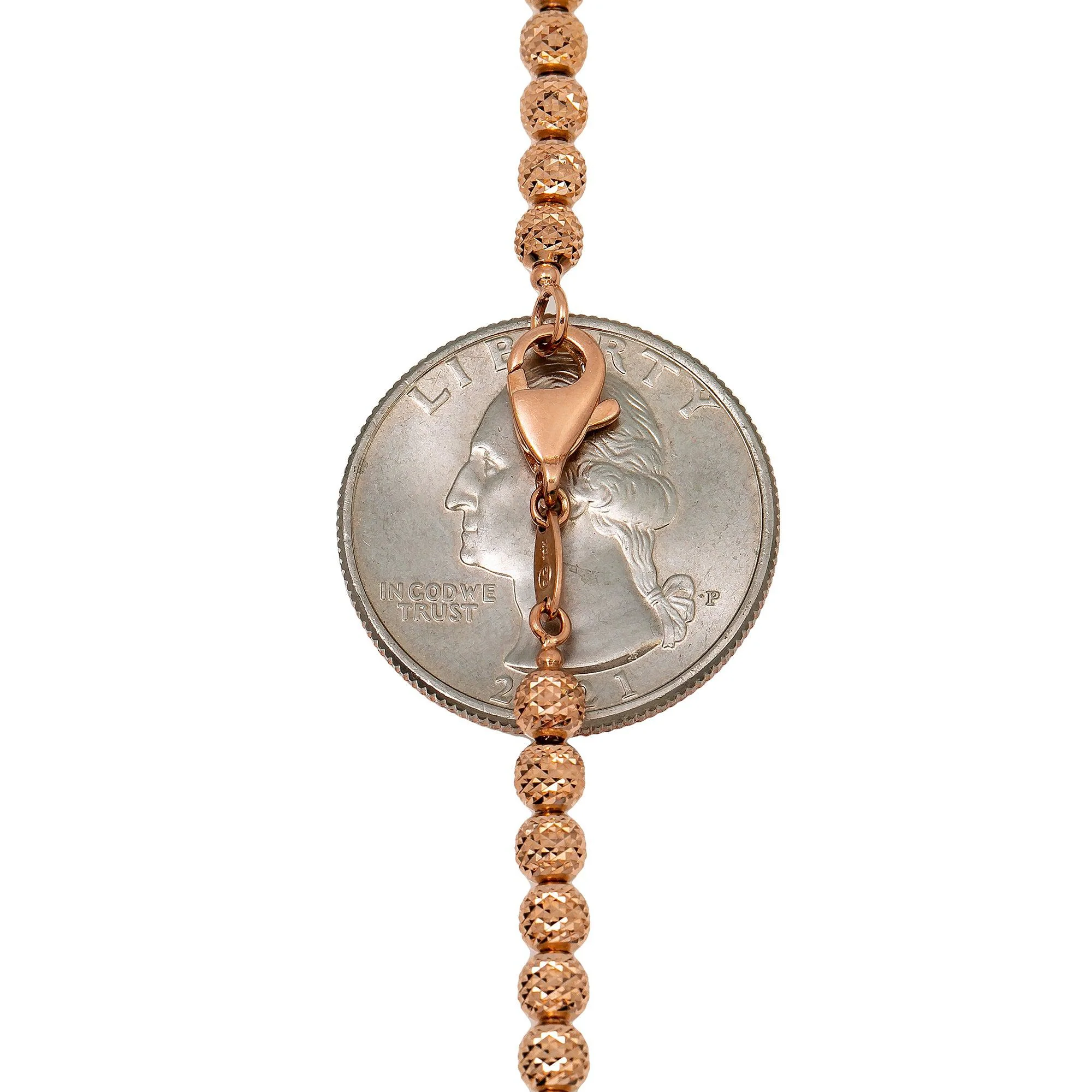 10k Rose Gold 3.5mm Laser Moon Chain Available In Sizes 18"-28" - Image 5