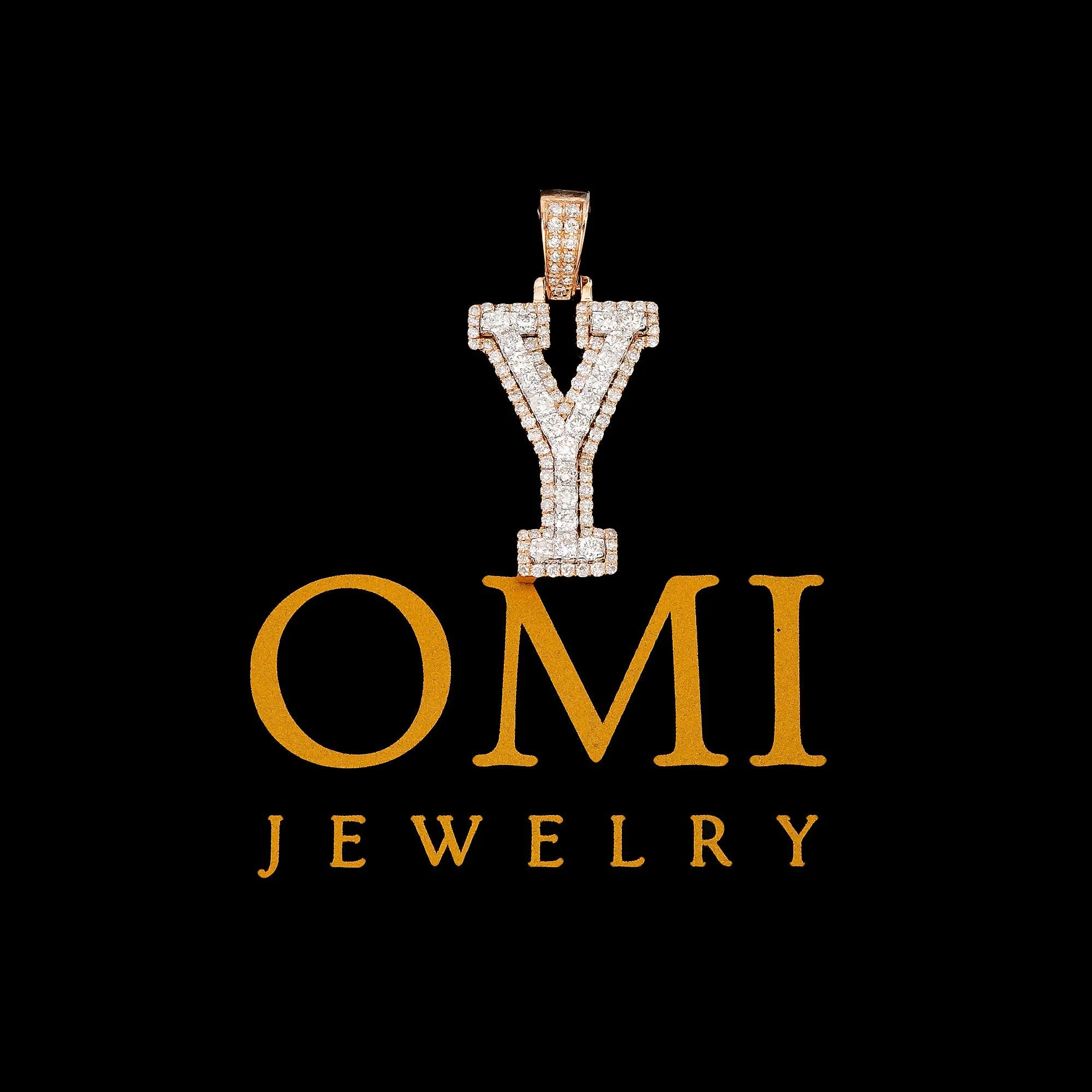 10K ROSE GOLD DIAMOND LETTER Y PENDANT - Image 3