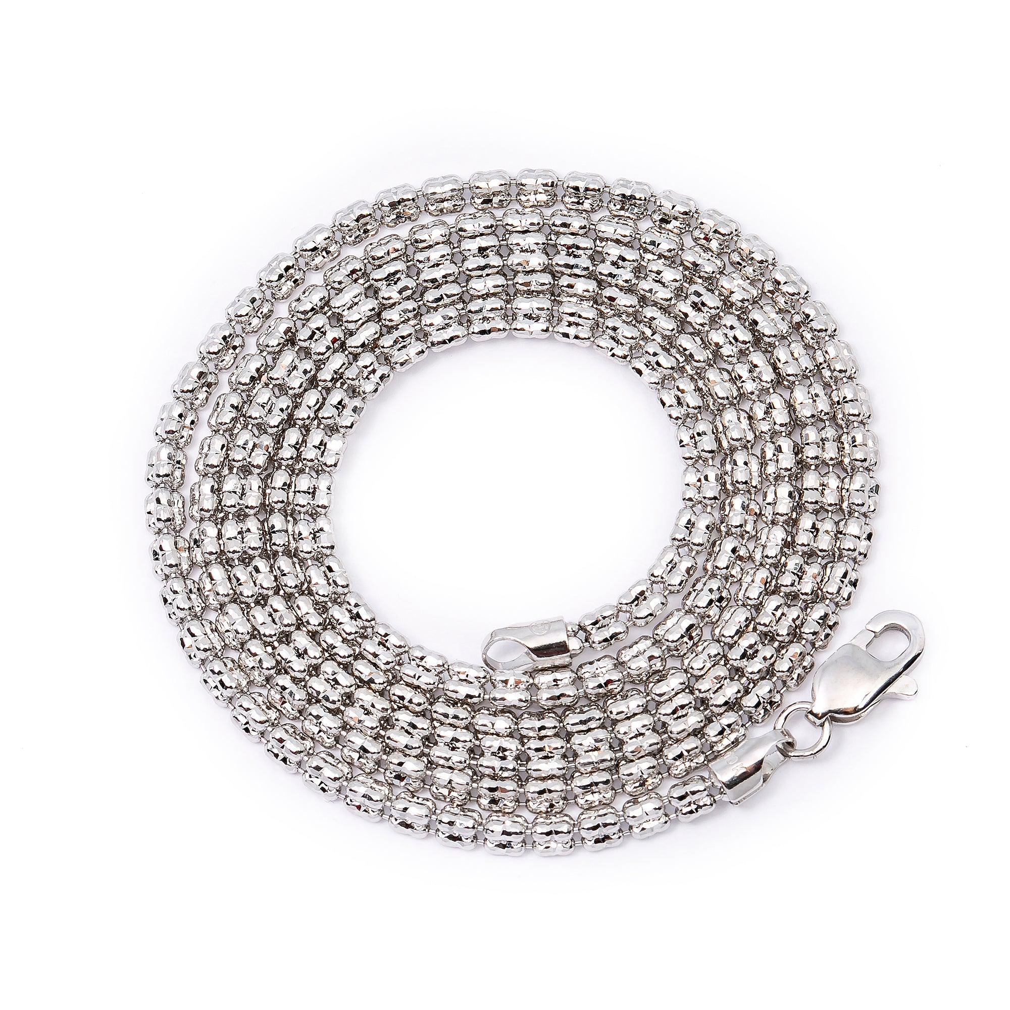 10K White Gold 2.28mm Ice Chain Available In Sizes 18"-26" - Image 5