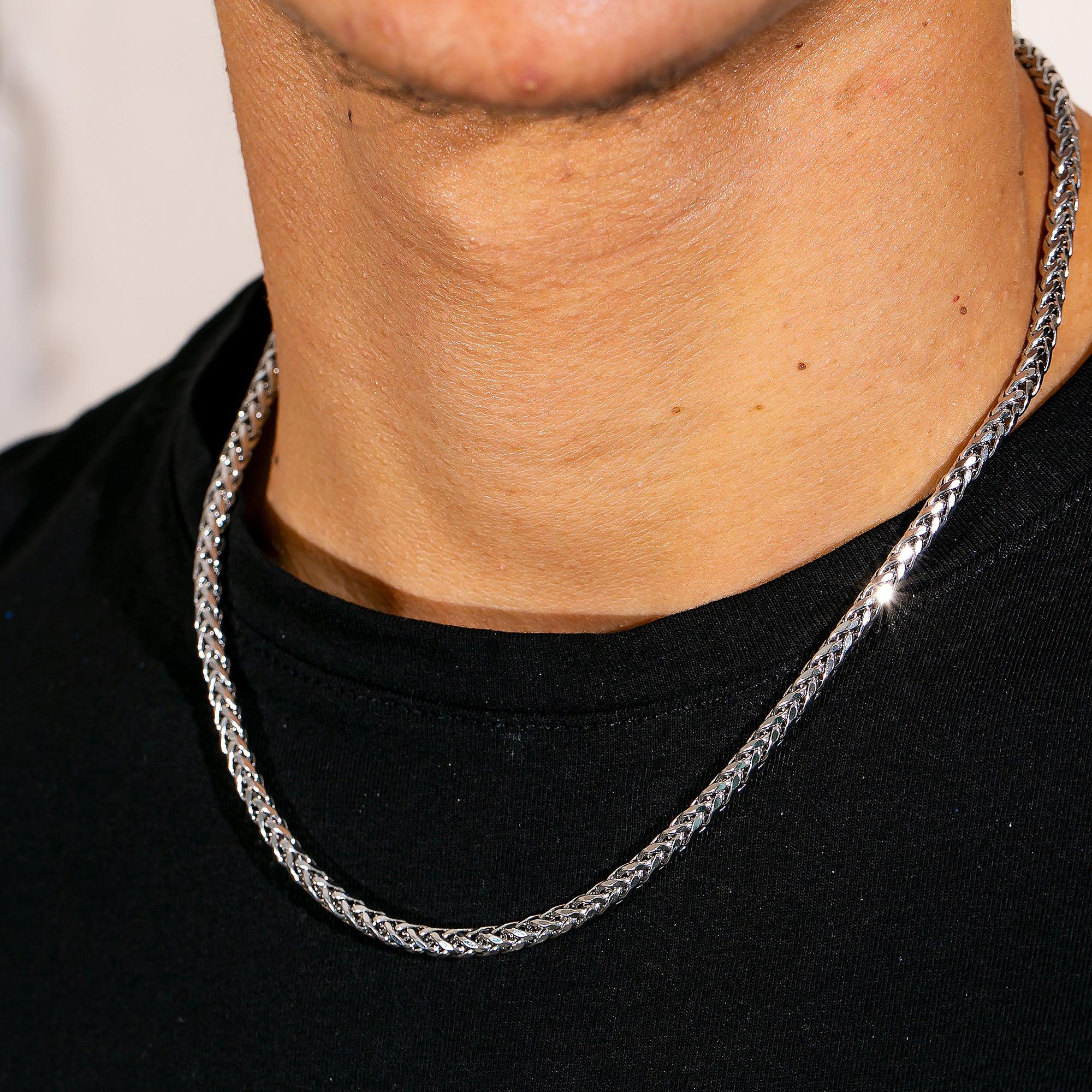 10k White Gold 4mm Hollow Box Chain Available In Sizes 18"-26" - Image 4
