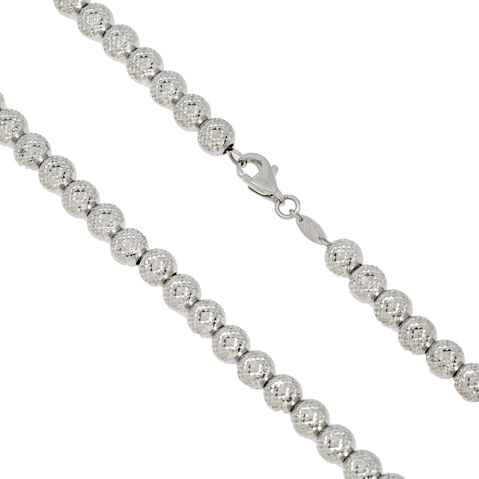 10K WHITE GOLD 5MM LASER MOON CHAIN - Image 3
