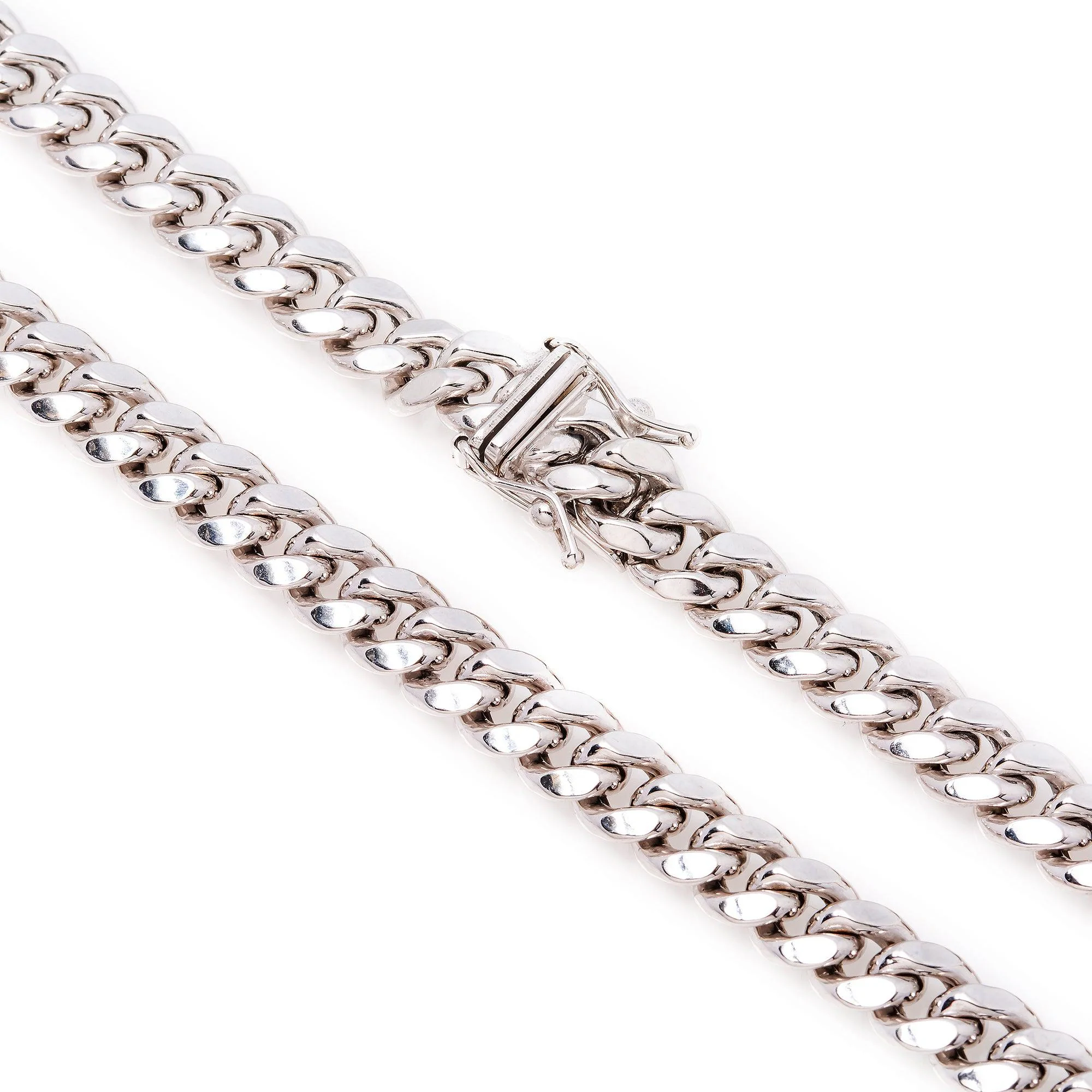 10K White Gold 6mm Hollow Cuban Link Chain Available In Sizes 18"-26" - Image 3