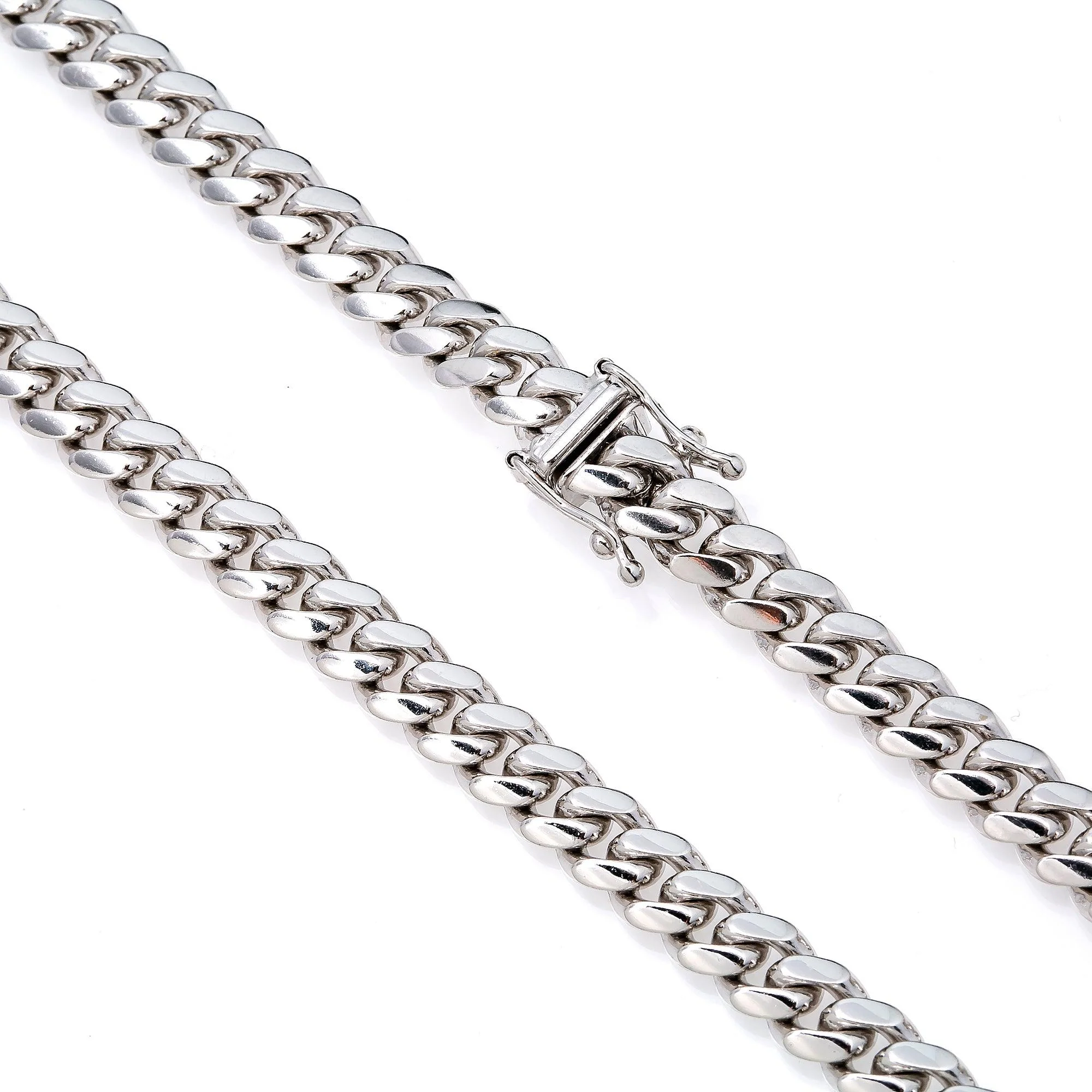 10k White Gold 6mm Solid Cuban Link Chain Available In Sizes 18"-26" - Image 3