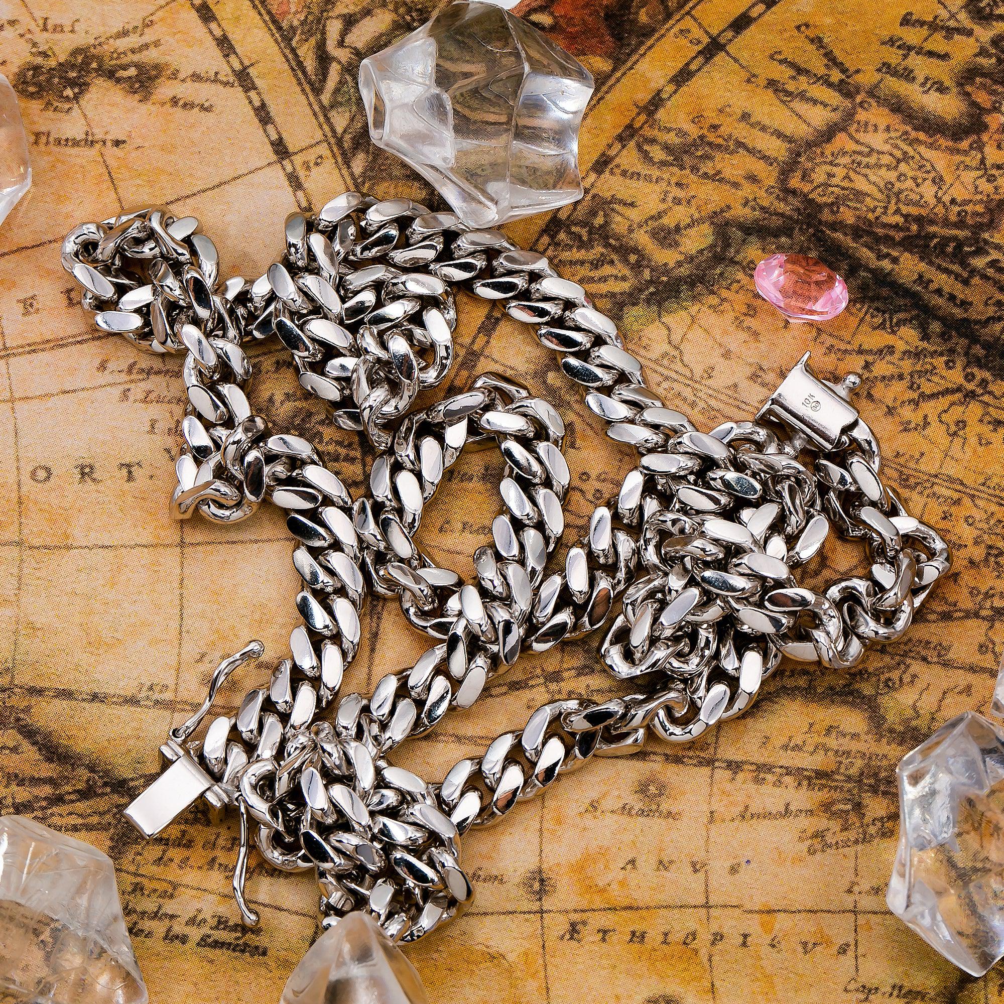 10k White Gold 6mm Solid Cuban Link Chain Available In Sizes 18"-26" - Image 4