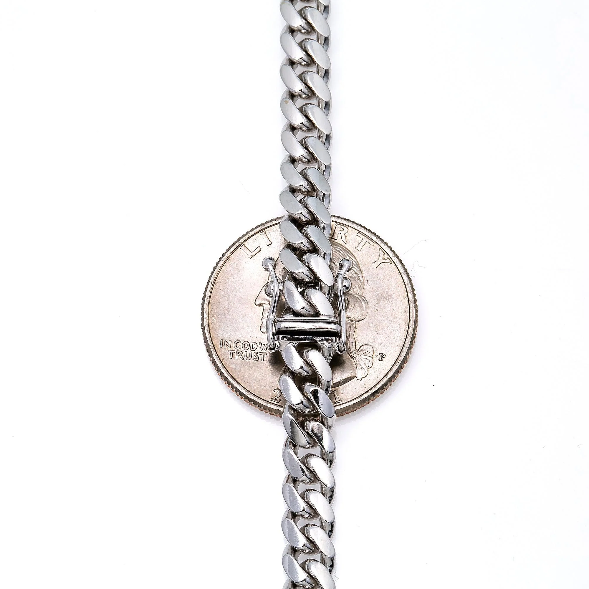 10k White Gold 6mm Solid Cuban Link Chain Available In Sizes 18"-26" - Image 7