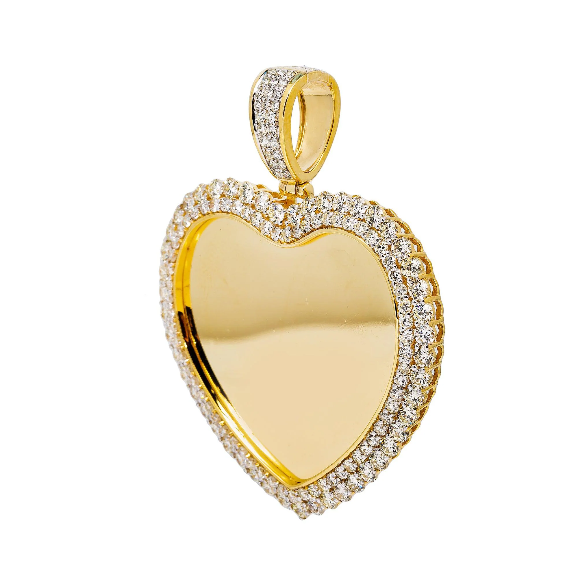 10K YELLOW GOLD DIAMOND HEART PICTURE PENDANT 6 CT - Image 2