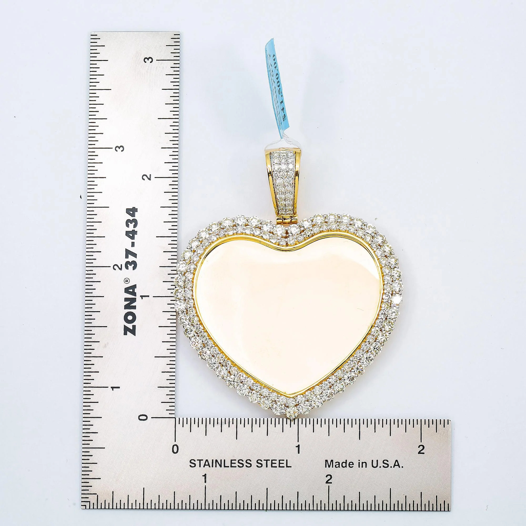 10K YELLOW GOLD DIAMOND HEART PICTURE PENDANT 6 CT - Image 3