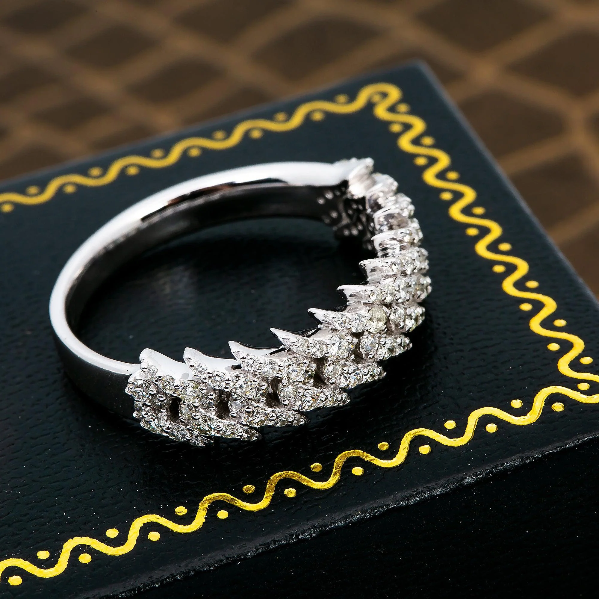 10K WHITE GOLD DIAMOND CUBAN RING 0.75 CT - Image 3