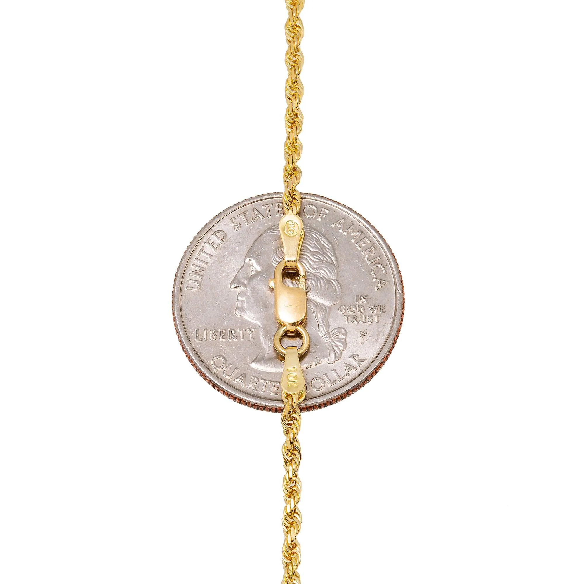 10K Yellow Gold 1.04mm Solid Rope Chain Available In Sizes 18"-26" - Image 7