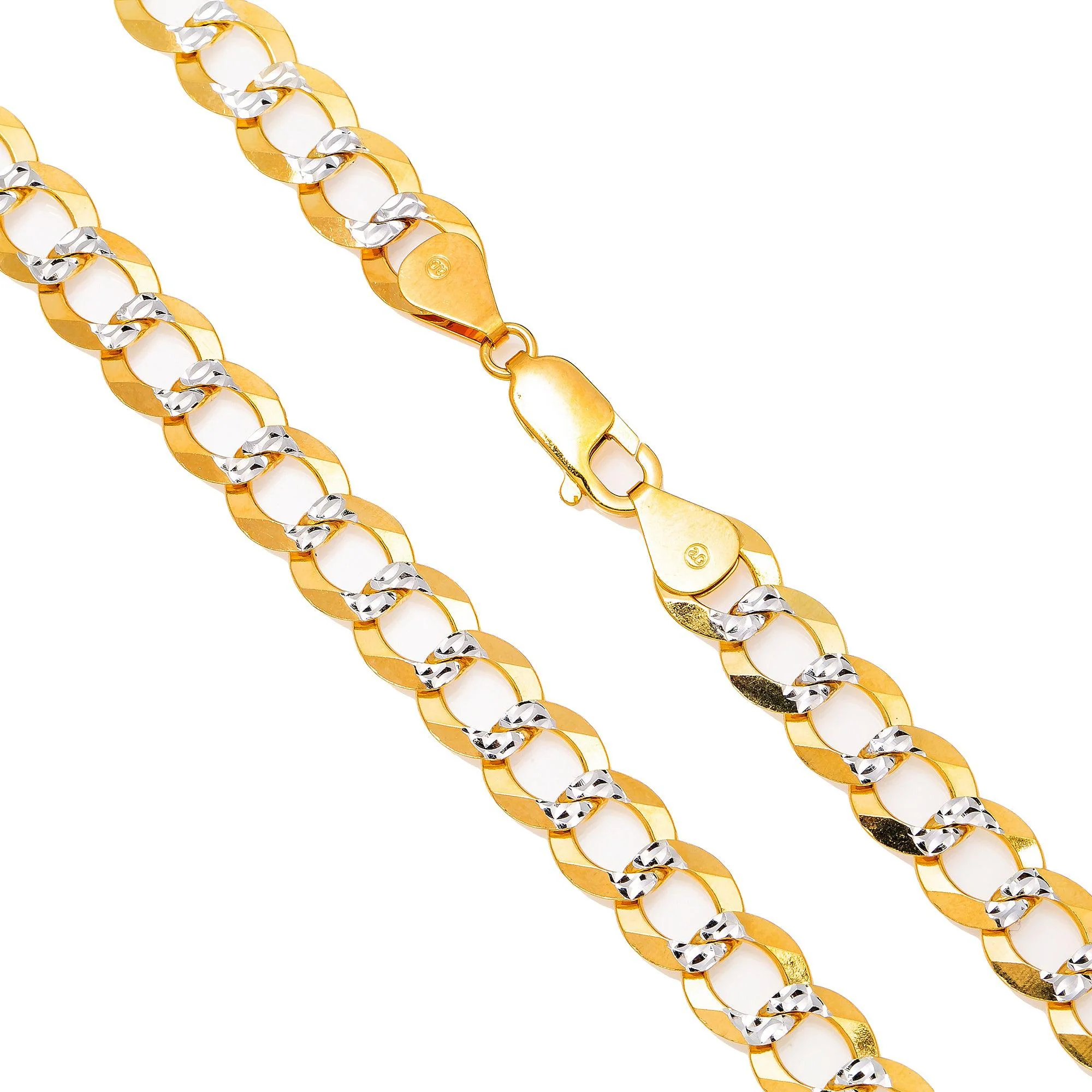 10k Yellow Gold 10mm Flat Diamond Cut Cuban Chain Available In Sizes 18"-26" - Image 3