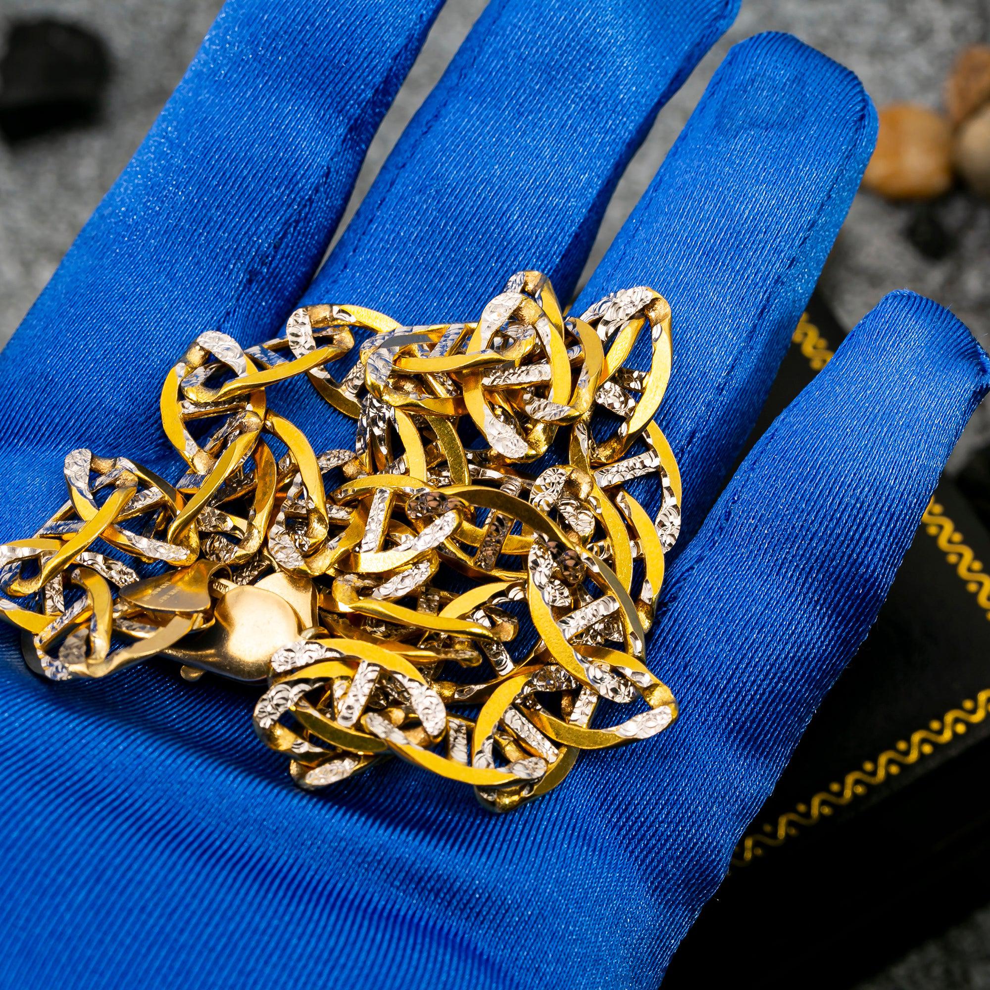 10k Yellow Gold 11mm Diamond Cut Gucci Chain Available In Sizes 18"-26" - Image 6