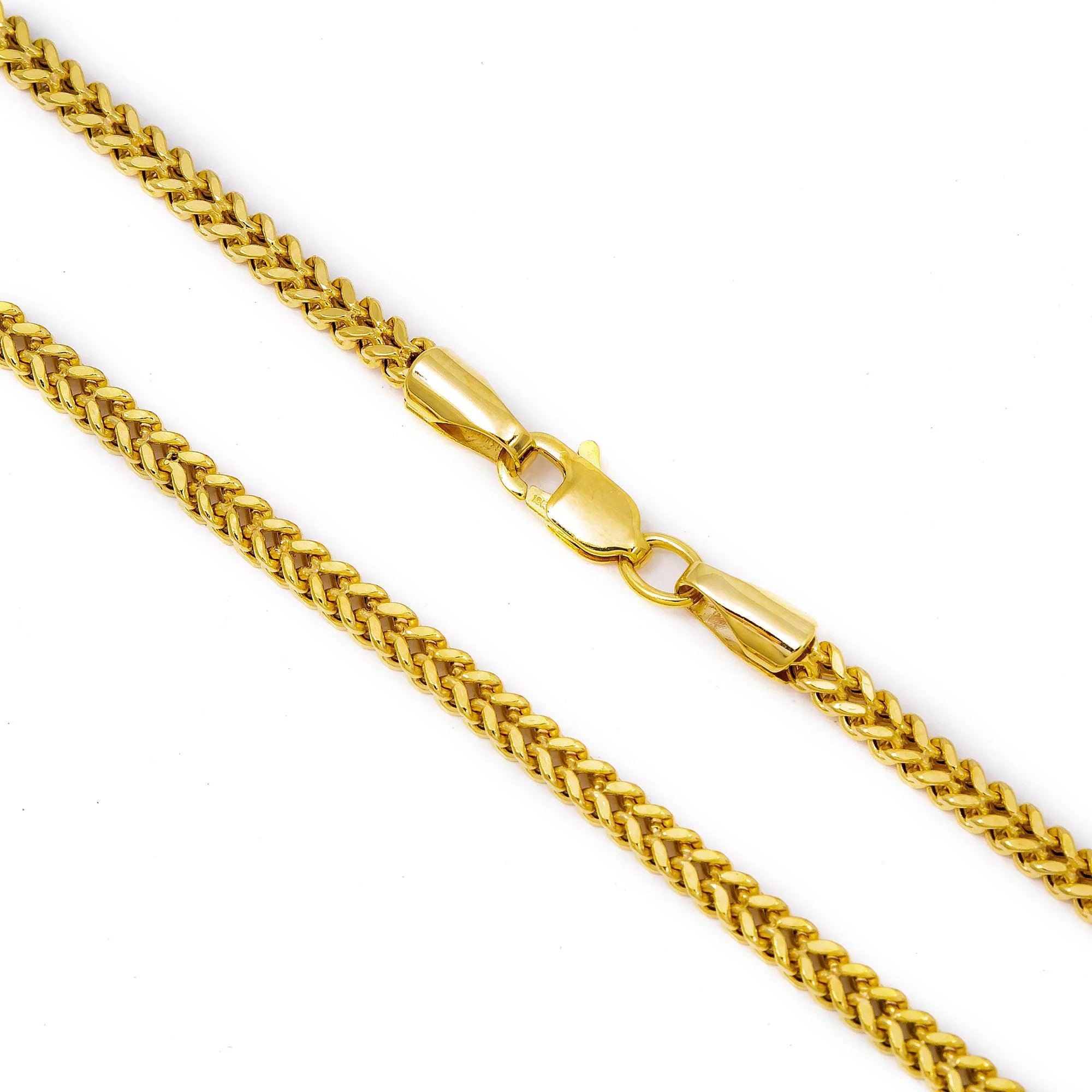 10K Yellow Gold 2.35mm Hollow Franco Chain Length Available 18"-26" - Image 3