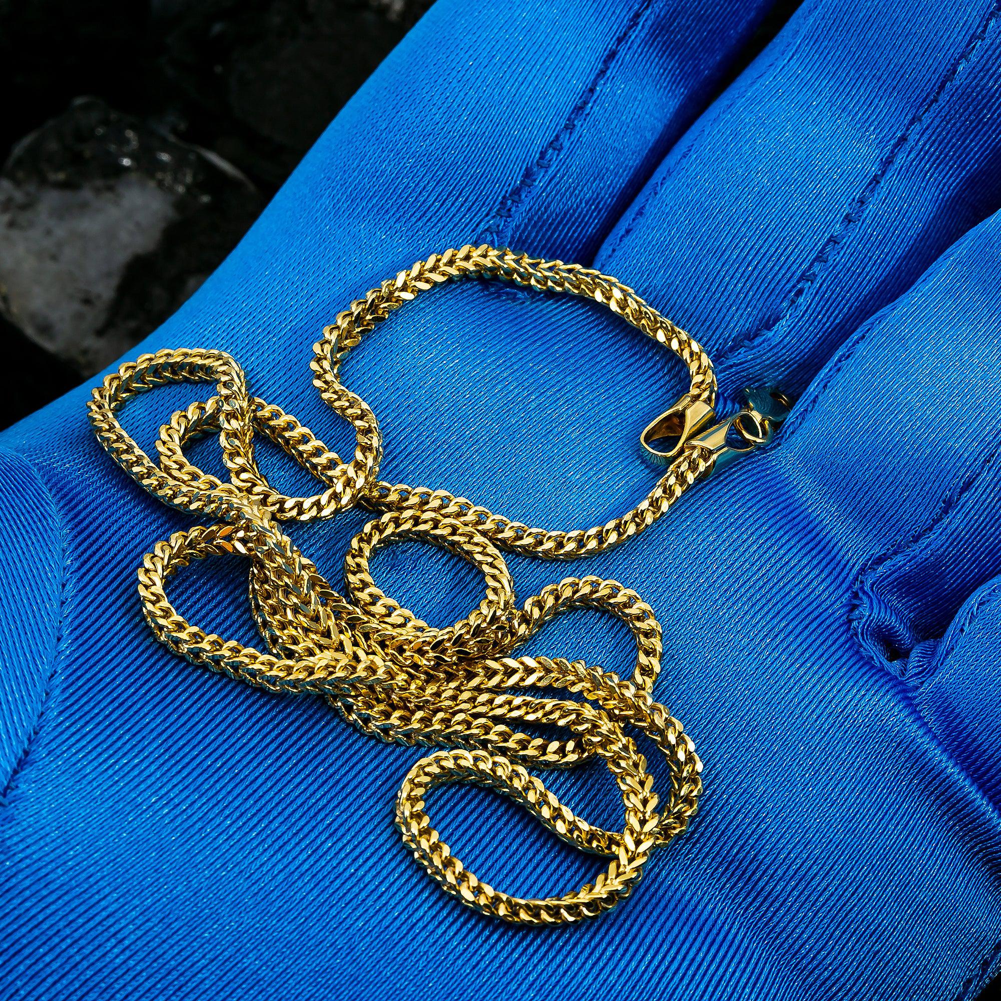 10k Yellow Gold 2.35mm Hollow Box Franco Chain Available In Sizes 18"-26" - Image 4
