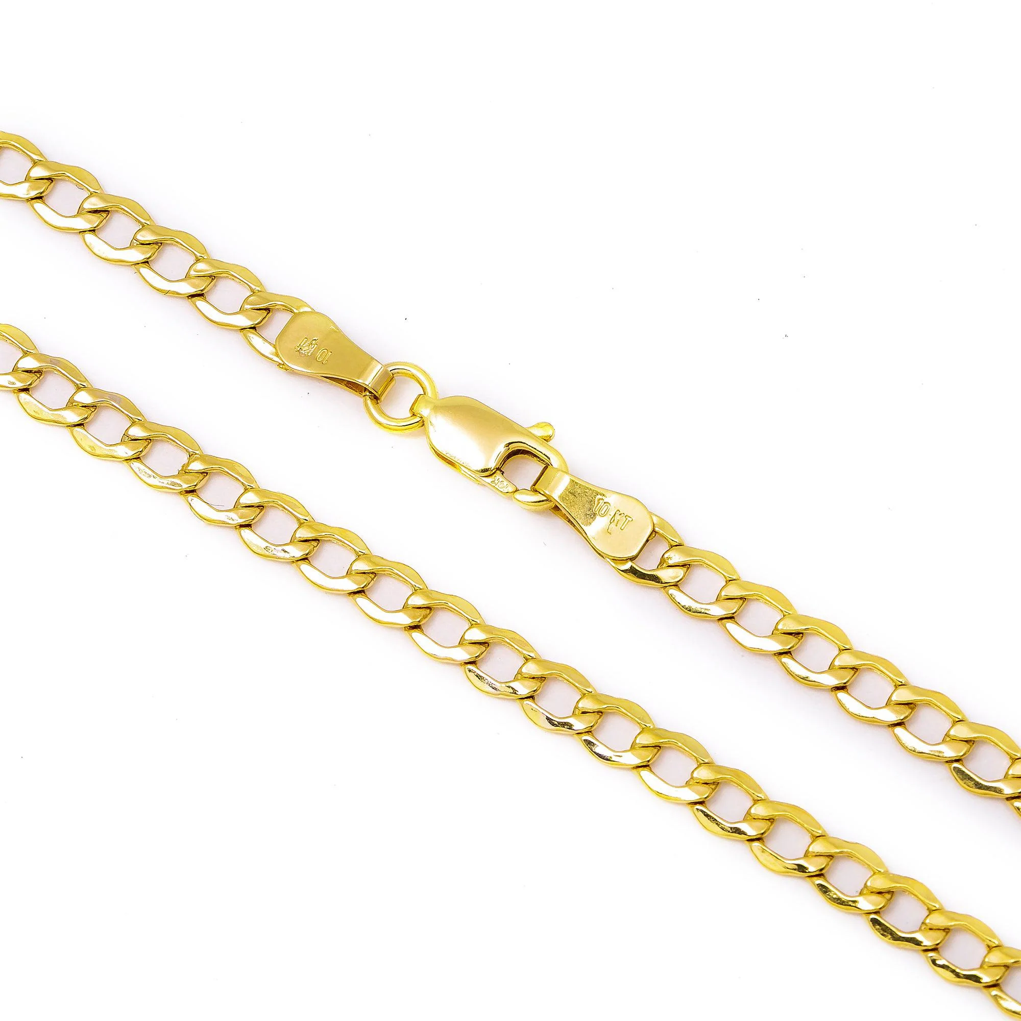 10K Yellow Gold 2.62mm Hollow Cuban Link Chain Available In Sizes 18"-26" - Image 3