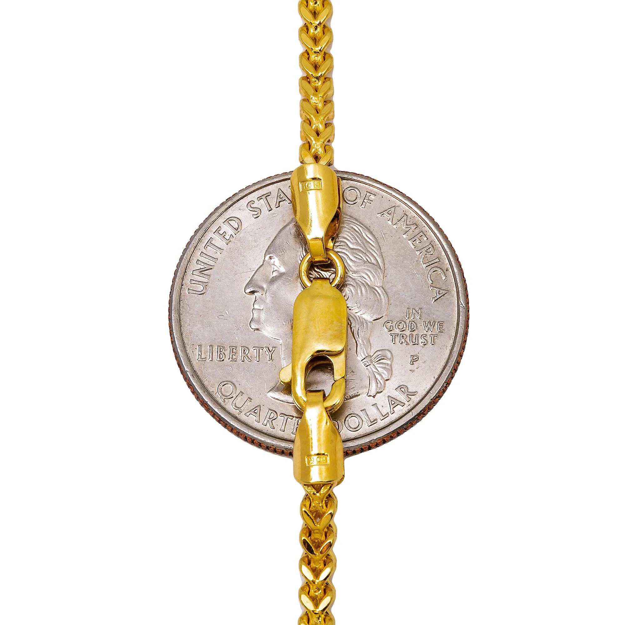 10K Yellow Gold 2.75mm Hollow Franco Chain Available In Sizes 18"-26" - Image 7