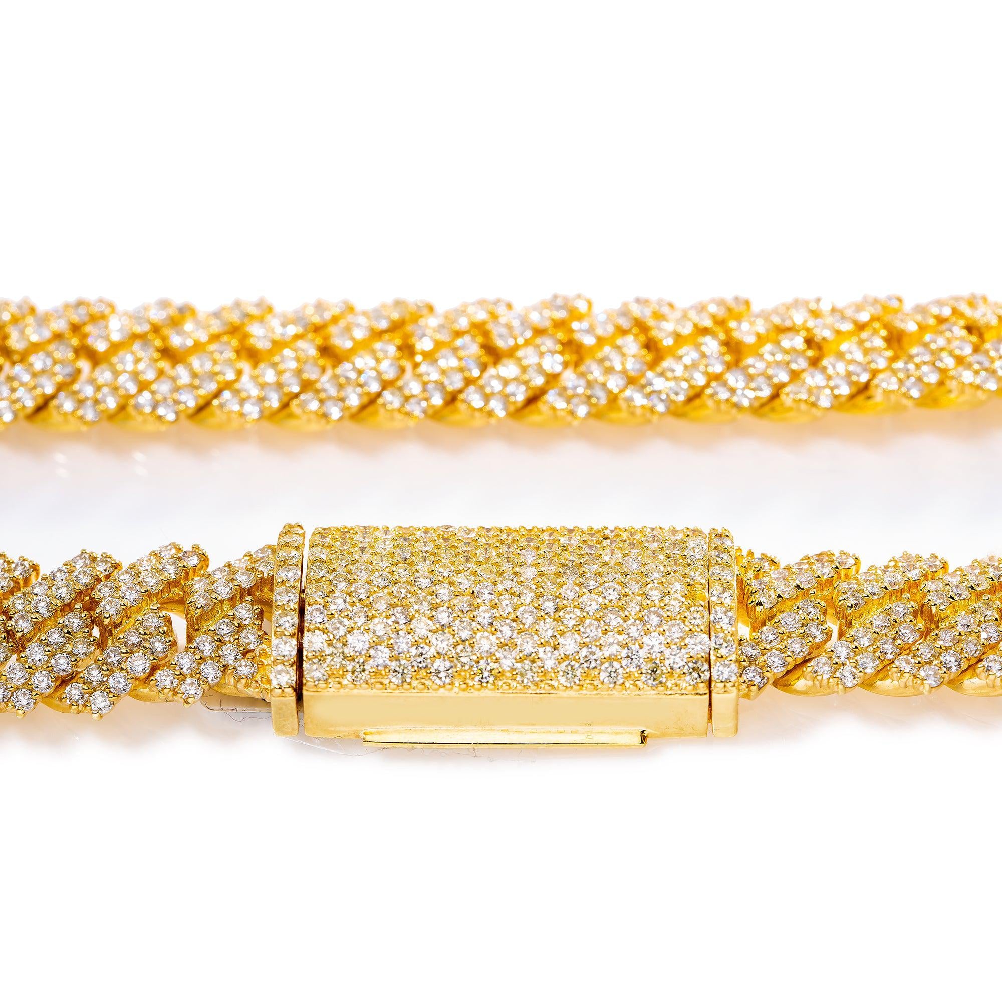 10K YELLOW GOLD 20" CUBAN CHAIN WITH 20.96 CT DIAMONDS - Image 3