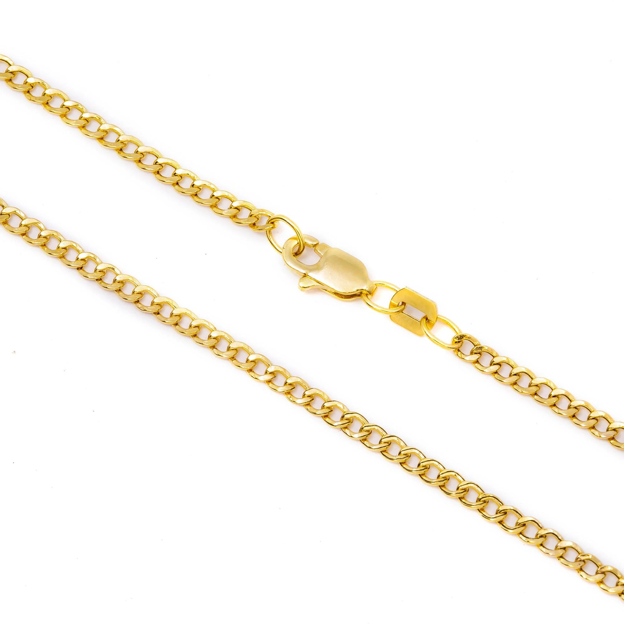 10K Yellow Gold 2mm Hollow Cuban Link Chain - Image 3
