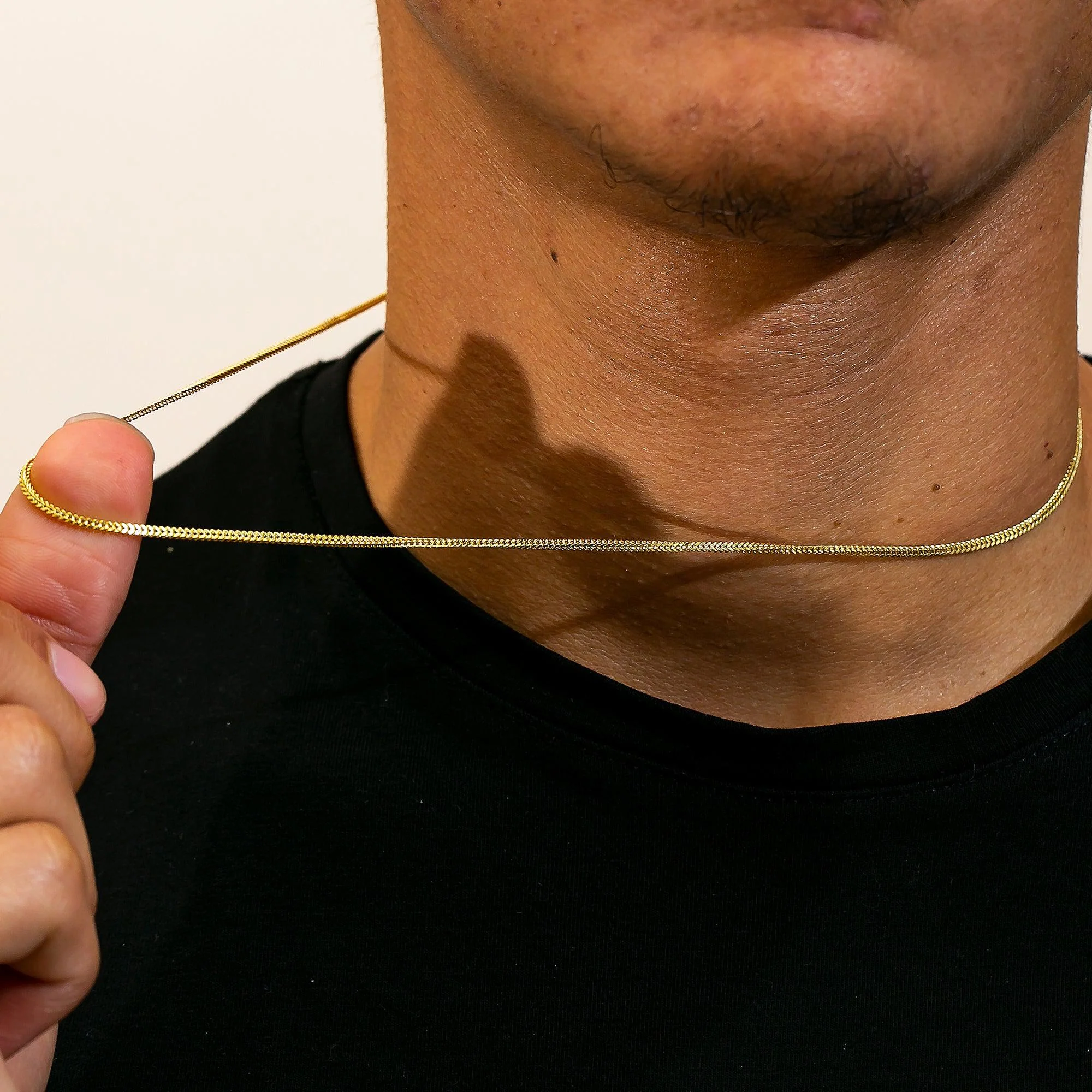 10K Yellow Gold 2mm Hollow Box Franco Chain Available In Sizes 18"-26" - Image 2