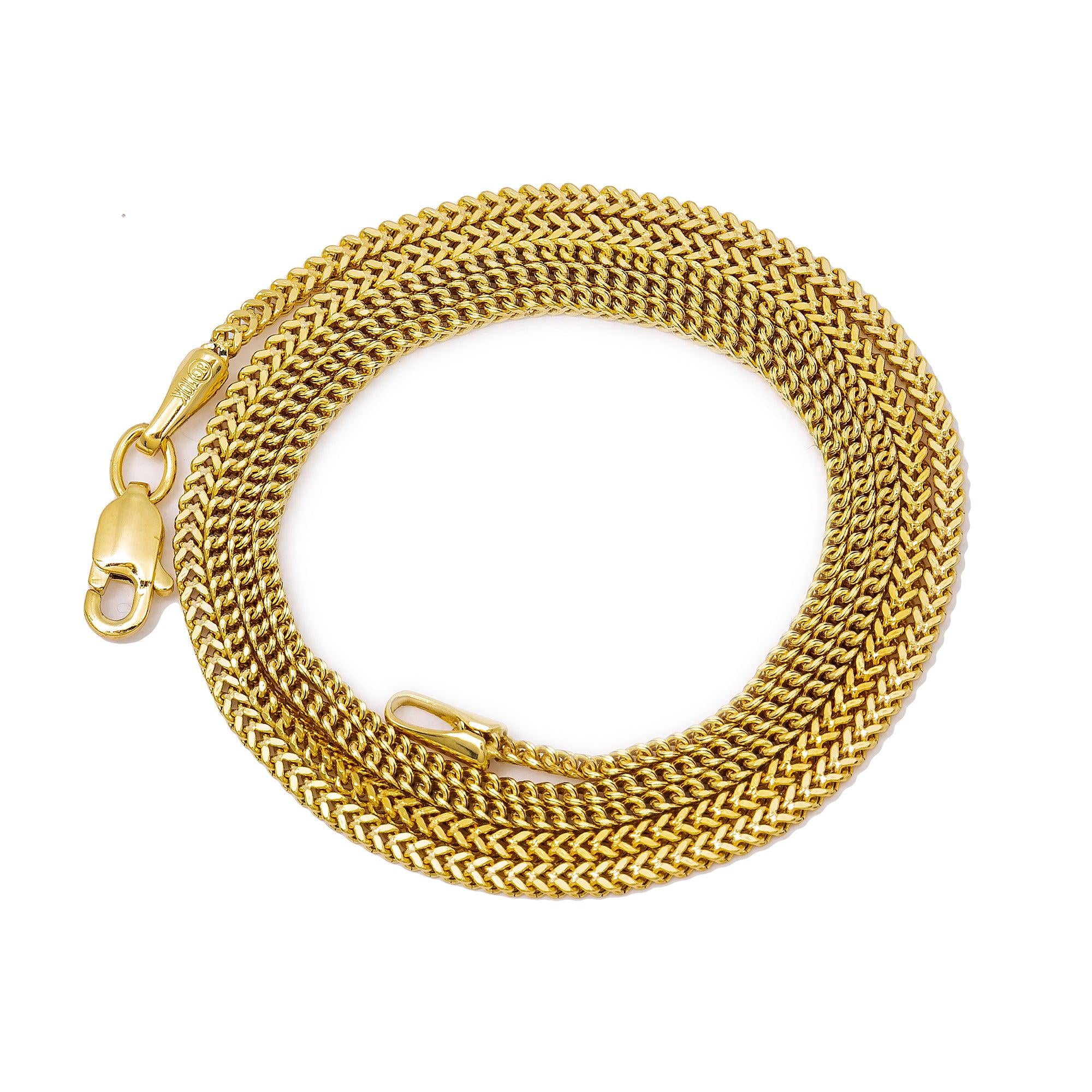 10K Yellow Gold 2mm Hollow Box Franco Chain Available In Sizes 18"-26" - Image 5