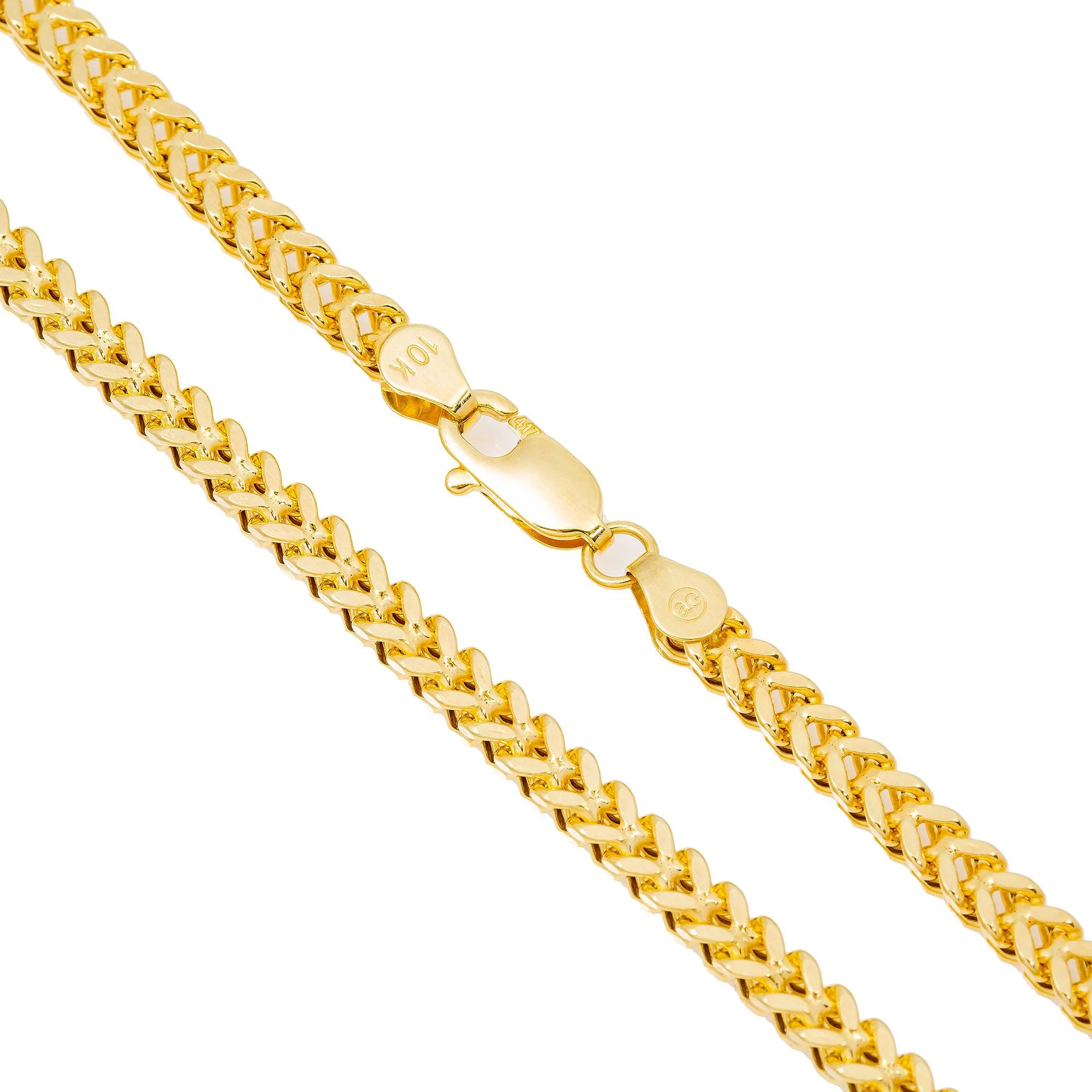 10K Yellow Gold 3.6mm Hollow Box Franco Chain Available In Sizes 18"-29.5" - Image 3