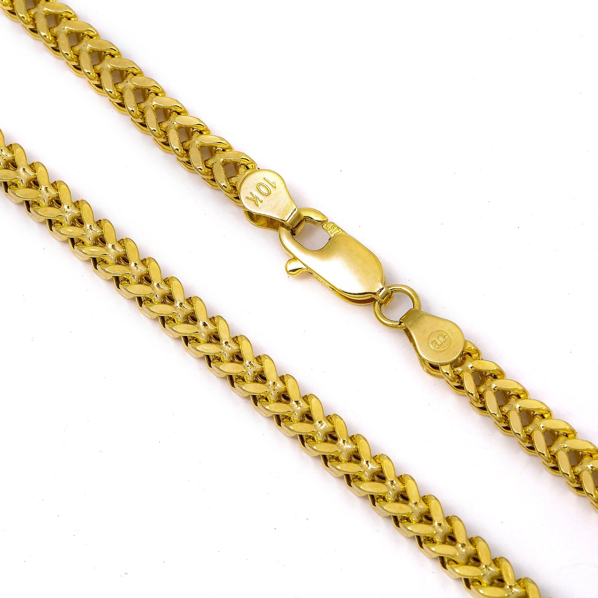 10K Yellow Gold 3.6mm Hollow Franco Chain Available In Sizes 18"-26" - Image 3