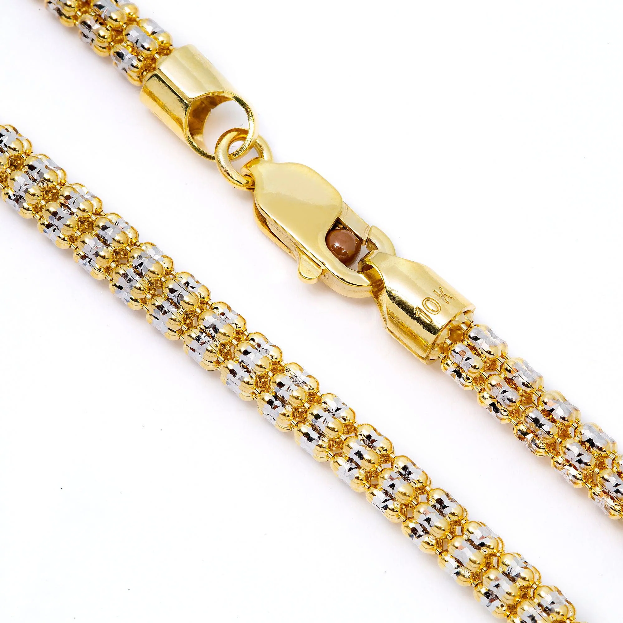 10K Yellow Gold 4mm Ice Chain Available In Sizes 18"-26" - Image 3