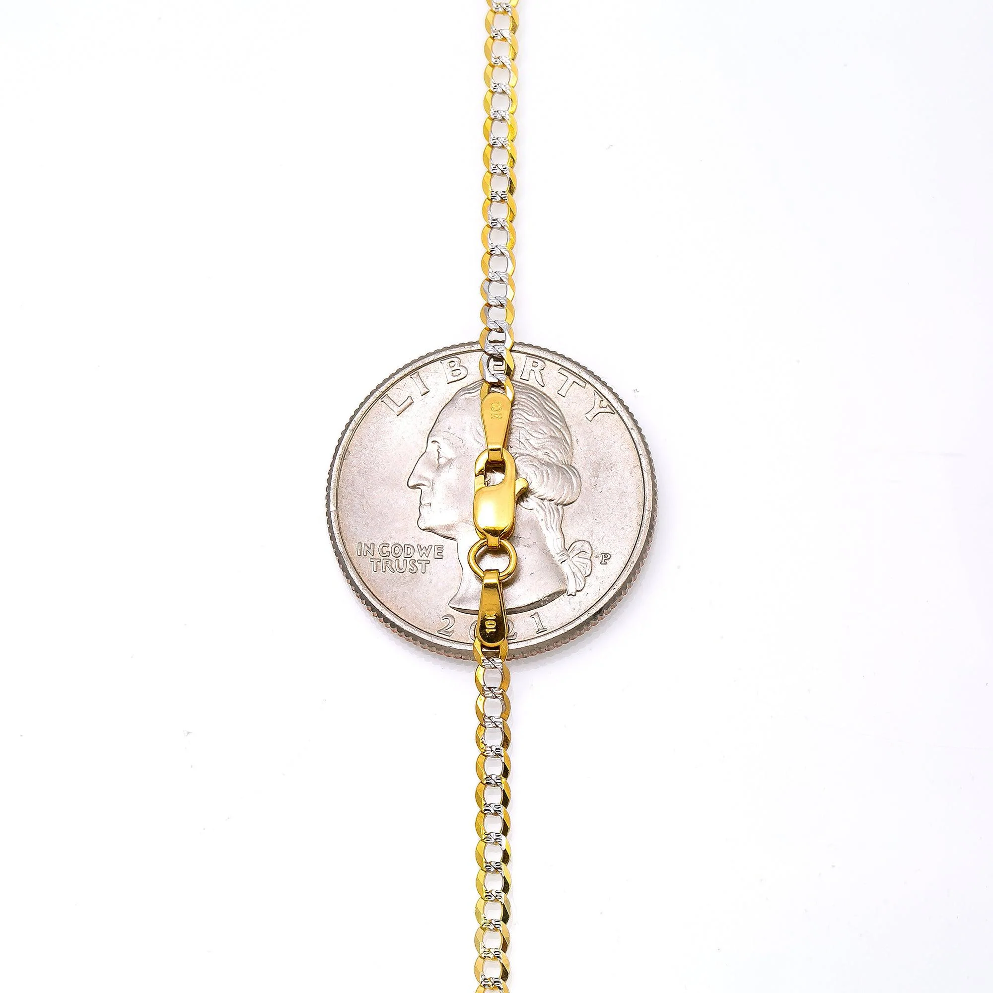 10k Yellow Gold 3mm Flat Diamond Cut Cuban Chain Available In Sizes 18"-26" - Image 7