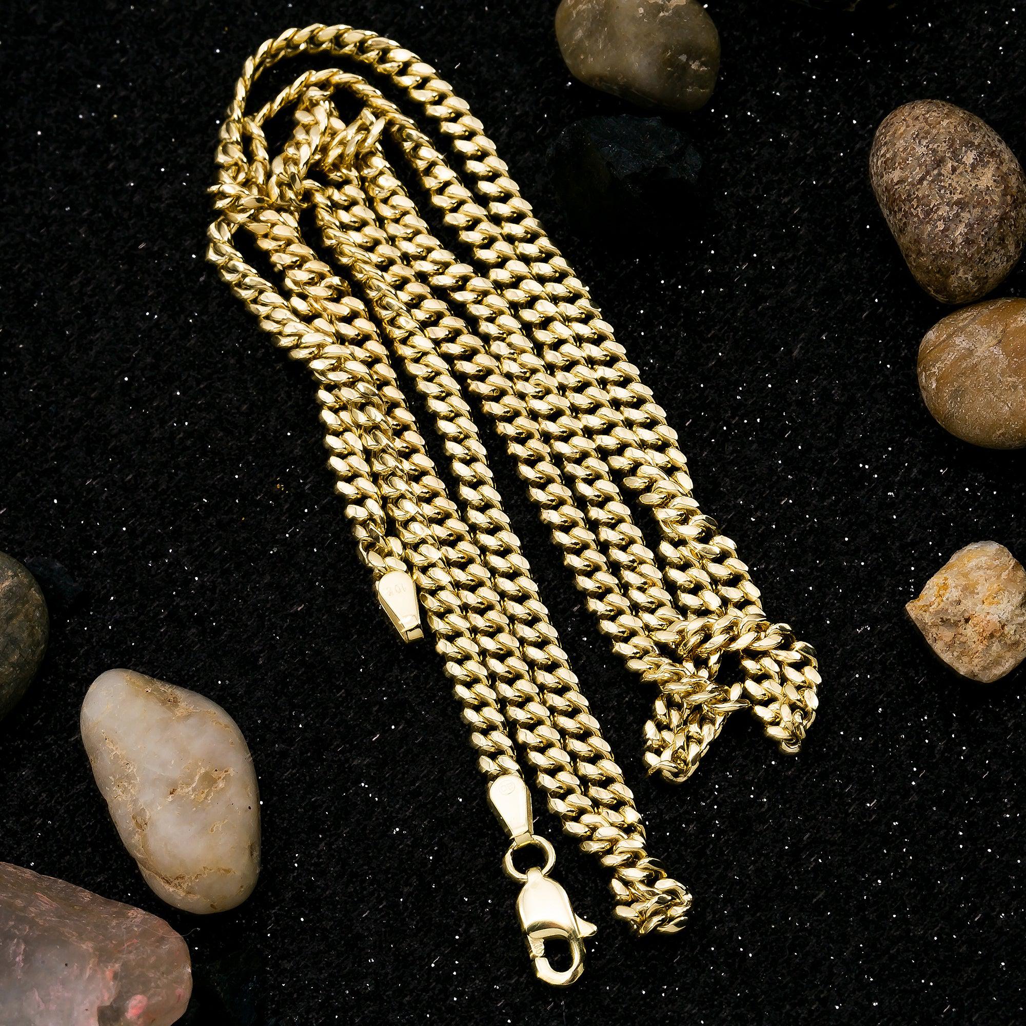 10k Yellow Gold 3mm Hollow Cuban Chain Available In Sizes 18"-26" - Image 2