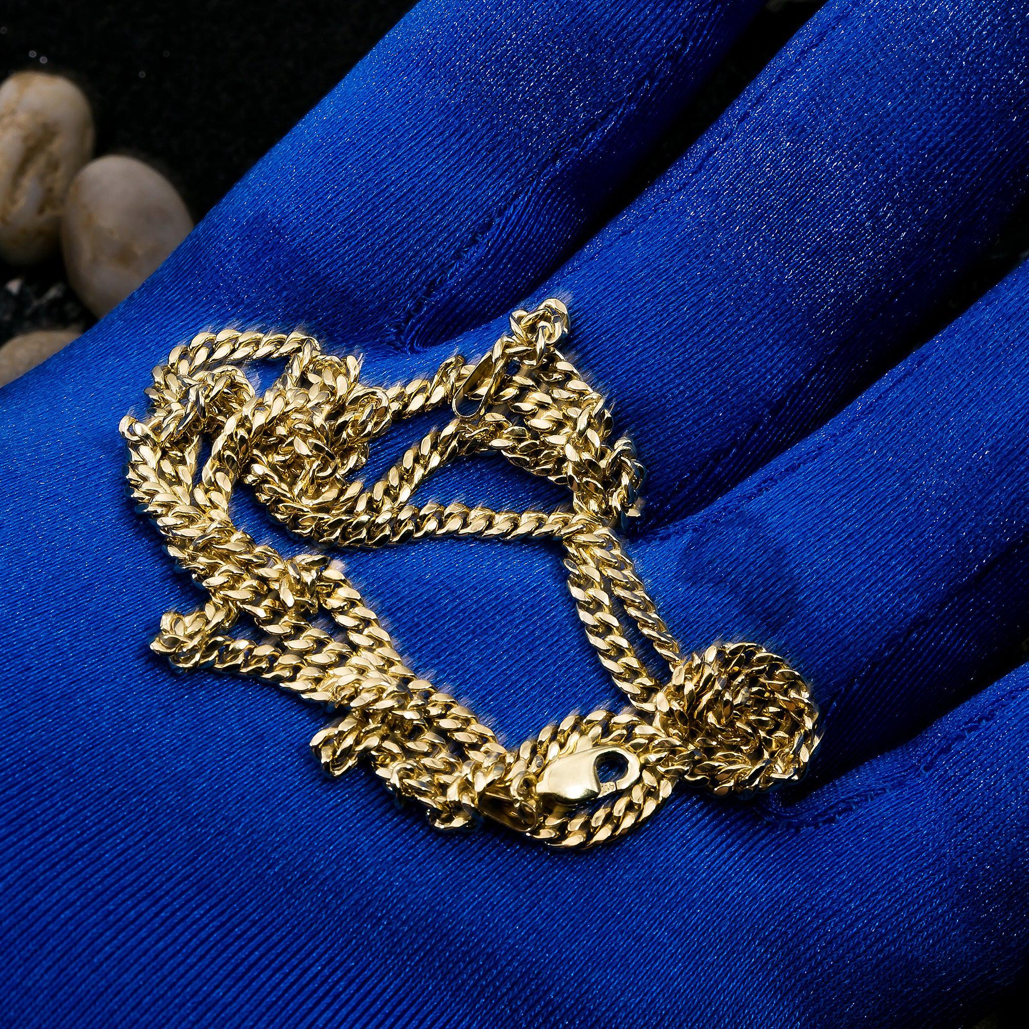 10k Yellow Gold 3mm Hollow Cuban Chain Available In Sizes 18"-26" - Image 4