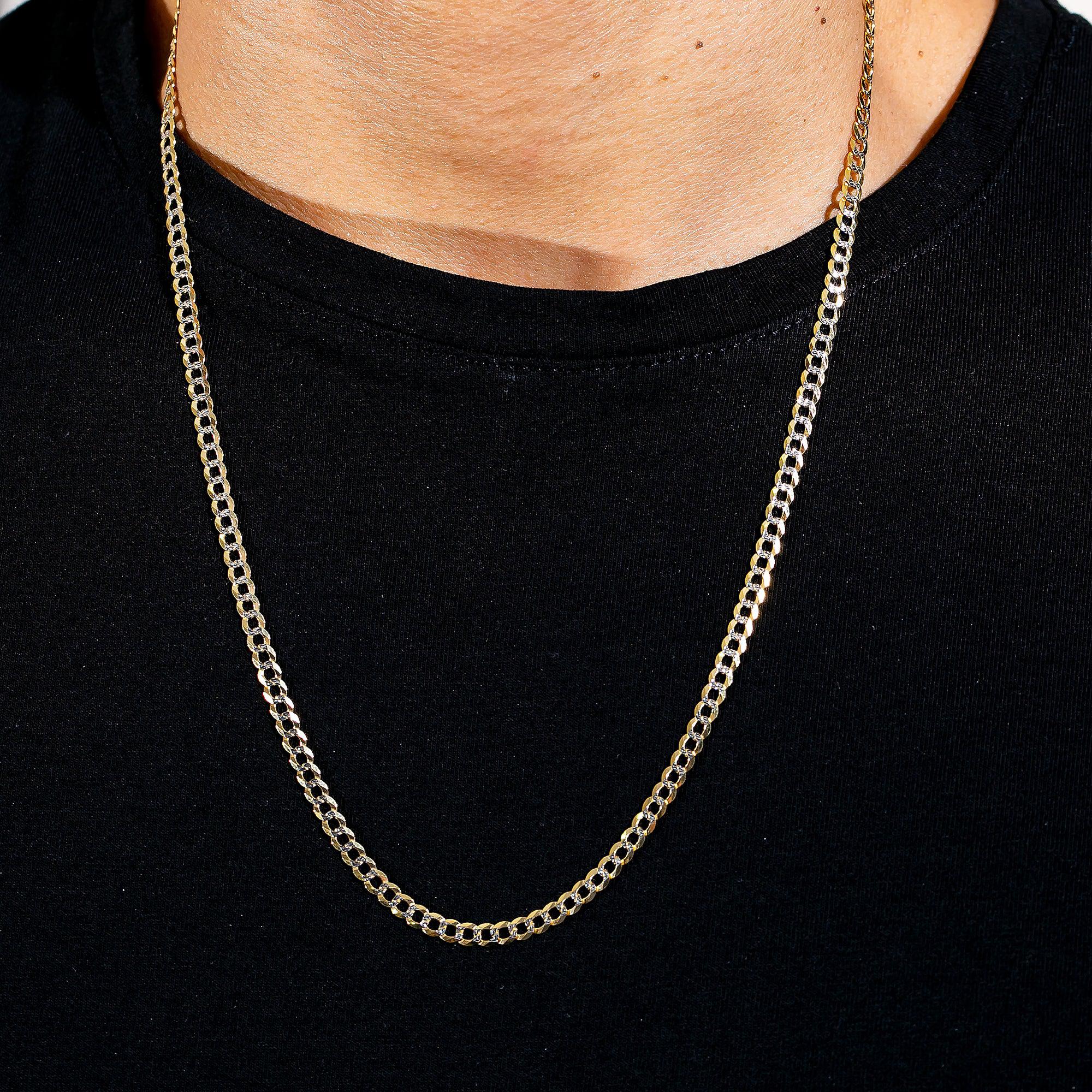 10k Hollow Yellow Gold 4mm Flat Diamond Cut Cuban Chain Available In Sizes 18"-26" - Image 2