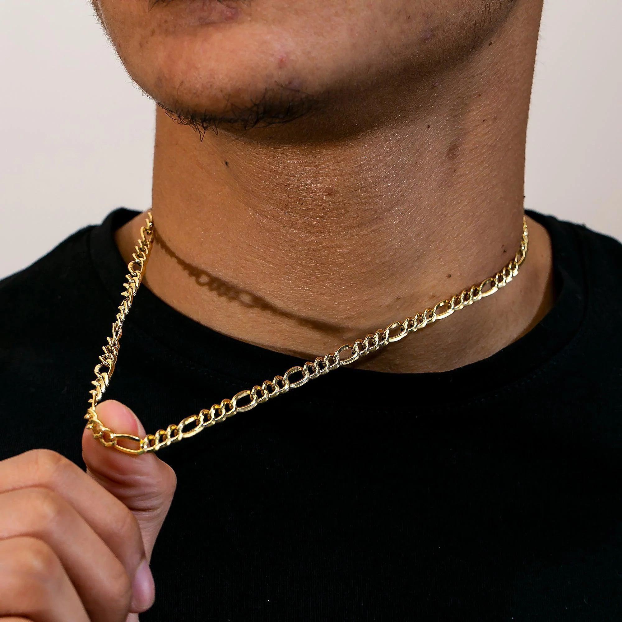 10K Yellow Gold 5.04mm Hollow Figaro Chain Available In Sizes 18"-26" - Image 2