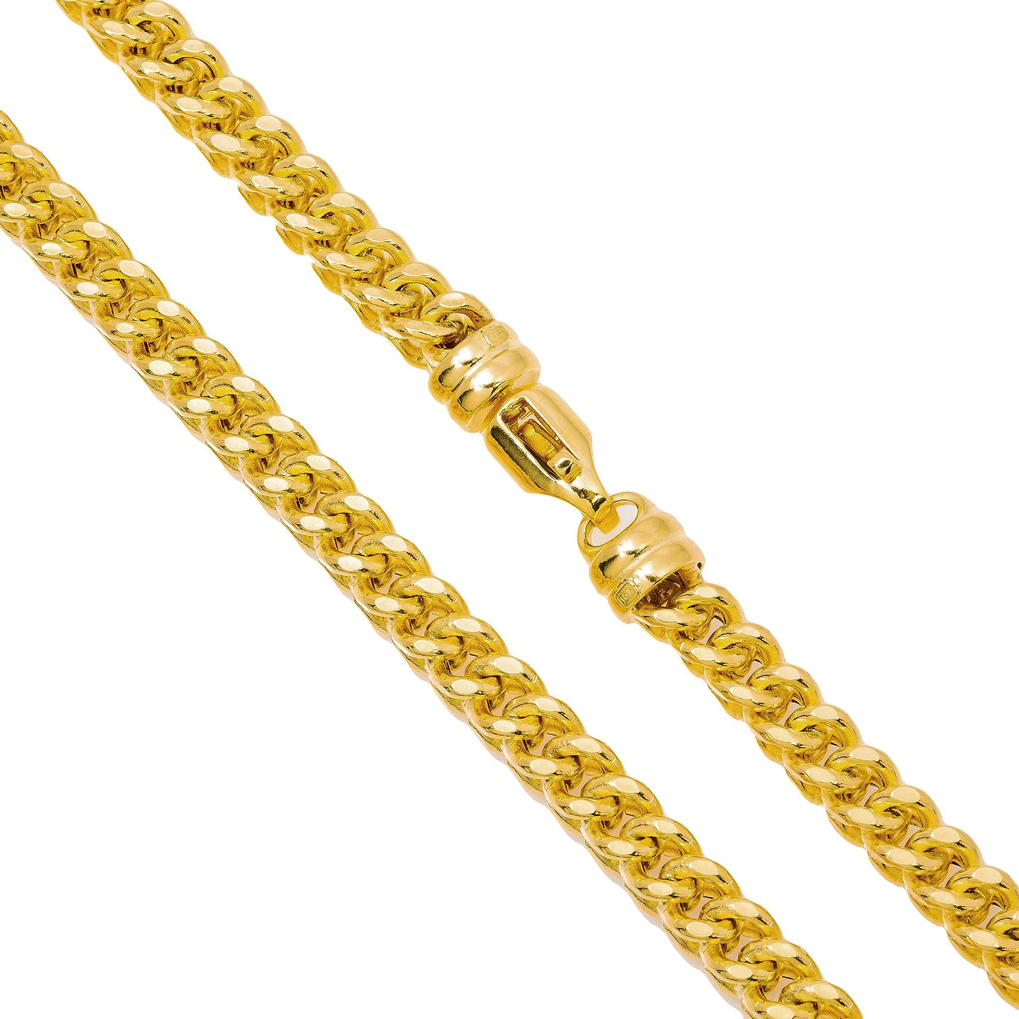 10K Yellow Gold 5.13mm Hollow Box Franco Chain Available In Sizes 18"-26" - Image 3
