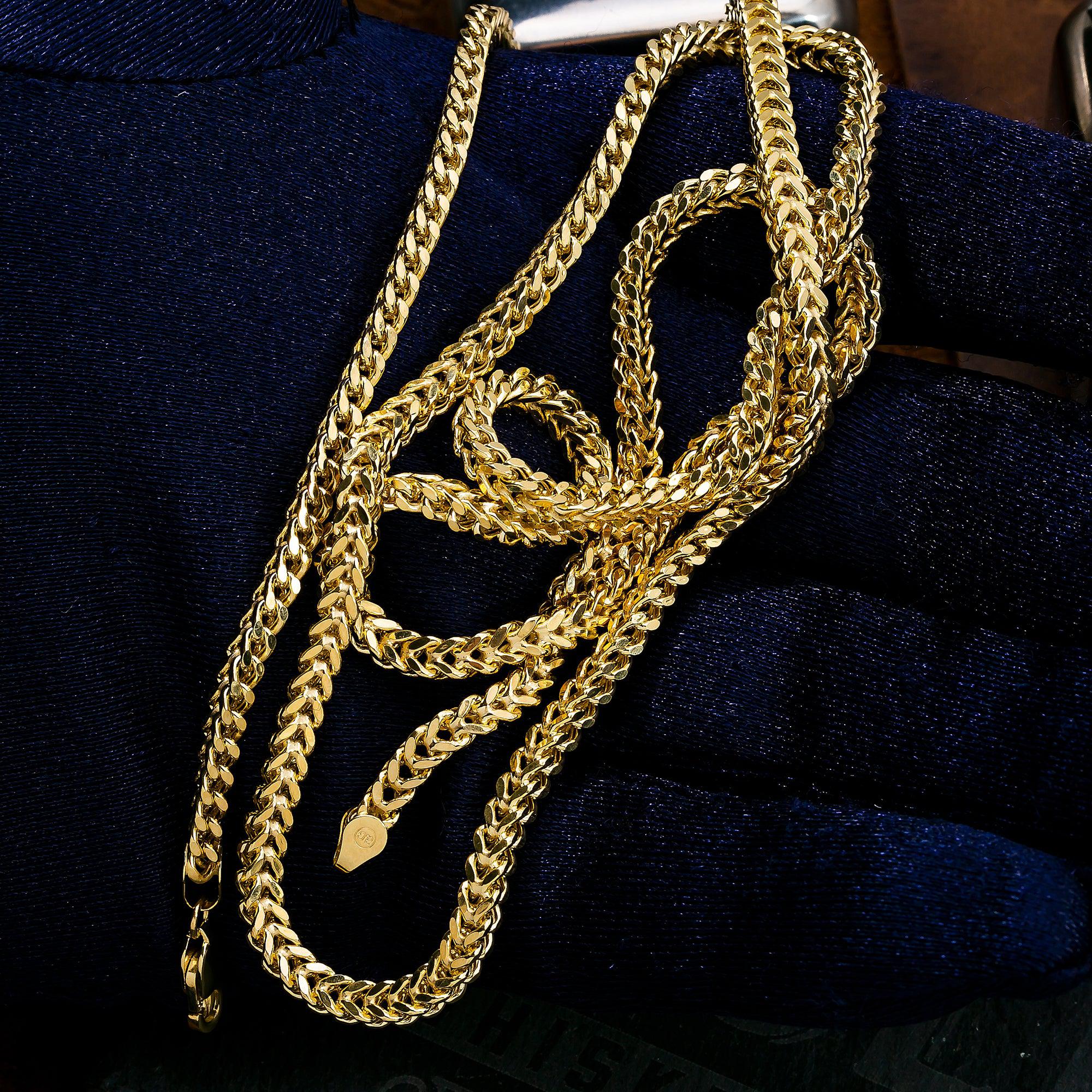 10K Yellow Gold 5.13mm Hollow Franco Chain Available In Sizes 18"-26" - Image 6