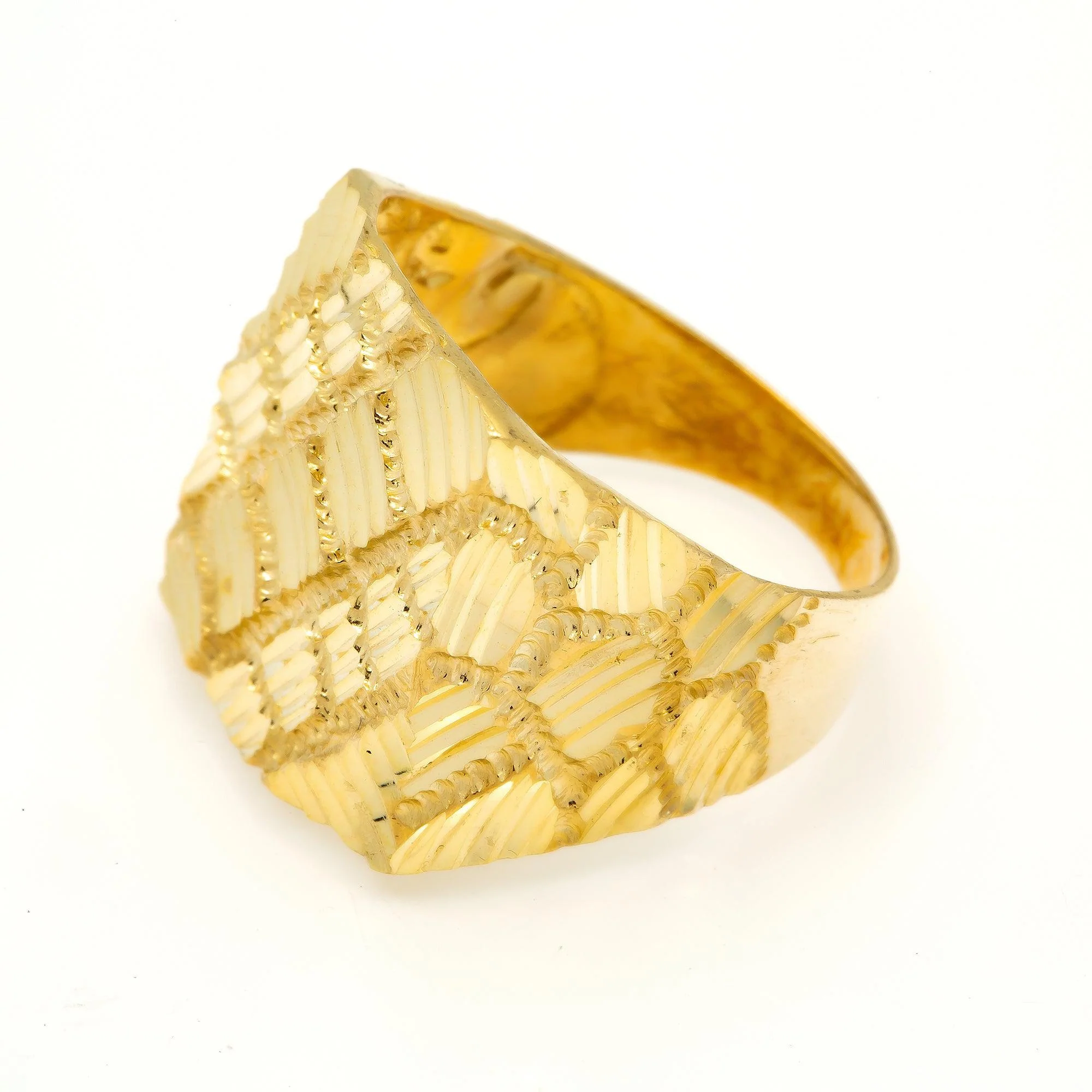 10K Yellow Gold 5.7 Grams Nugget Men's Ring - Image 2
