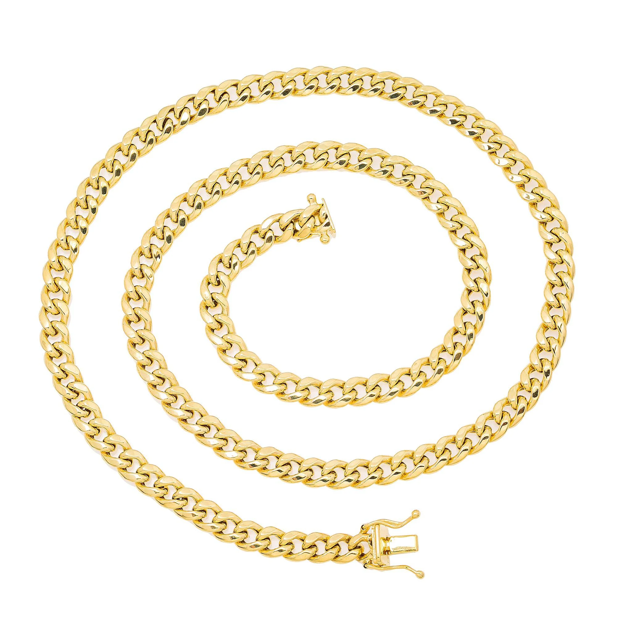 10k Yellow Gold 5mm Hollow Cuban Link Available In Sizes 18"-26" - Image 5