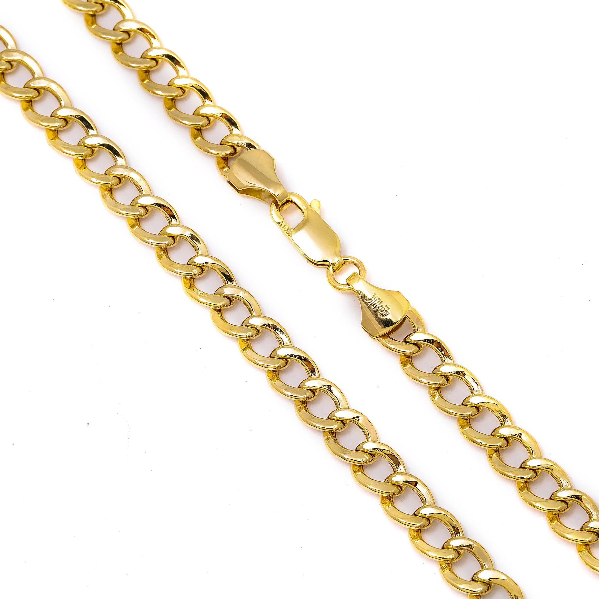 10K Yellow Gold 5mm Hollow Cuban Link Chain Available In Sizes 18"-26" - Image 3