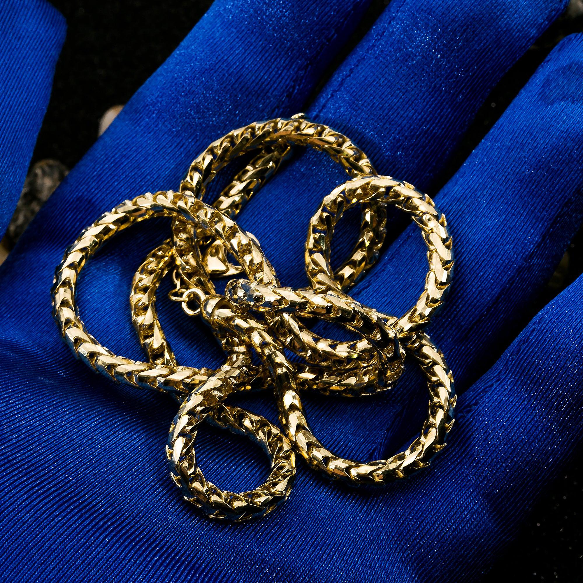10k Yellow Gold 5mm Millennium Franco Chain Available In Sizes 18"-26" - Image 4