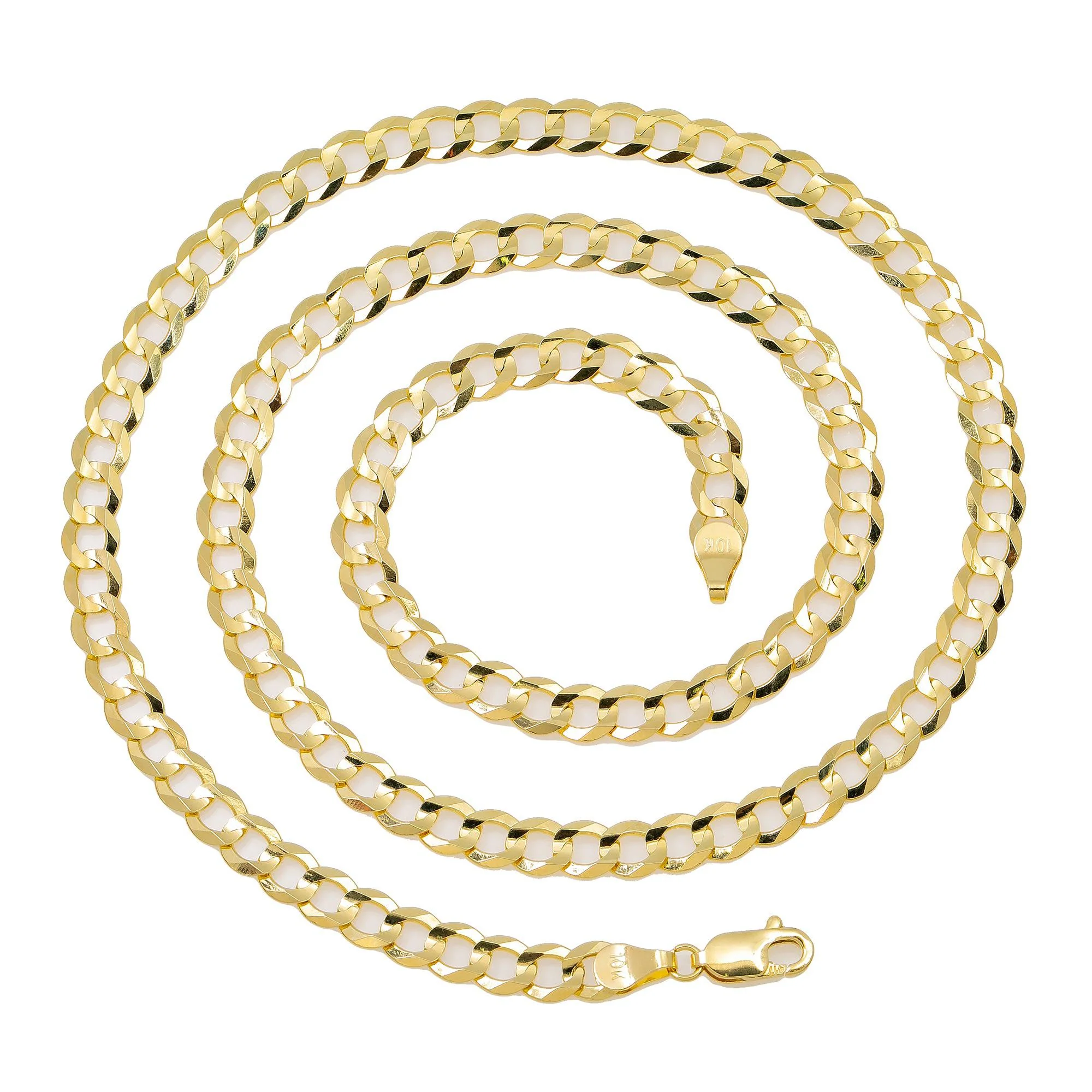 10k Yellow Gold 6mm Solid Open Cuban Link Available In Sizes 18"-26" - Image 7