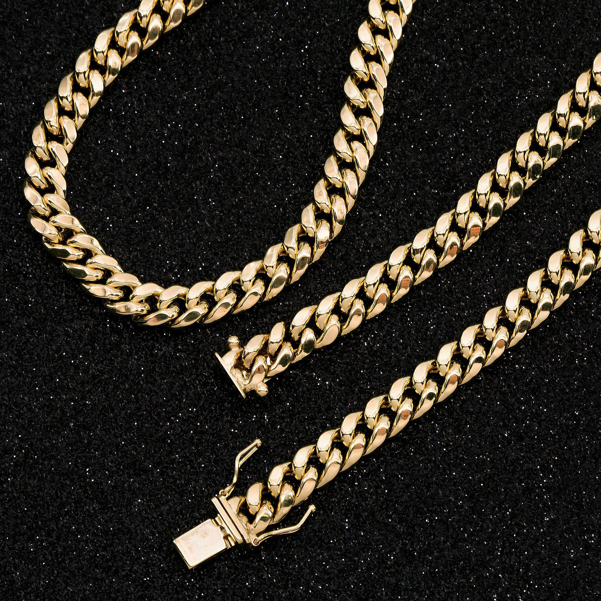 10k Yellow Gold 7mm Hollow Cuban Link Chain Available In Sizes 18"-26" - Image 3