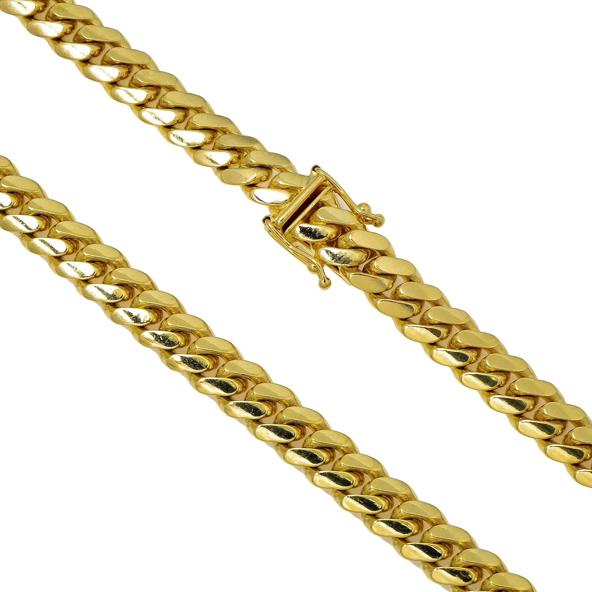 10K Yellow Gold 7mm Solid Miami Cuban Link Chain Available In Sizes 18"-26" - Image 3