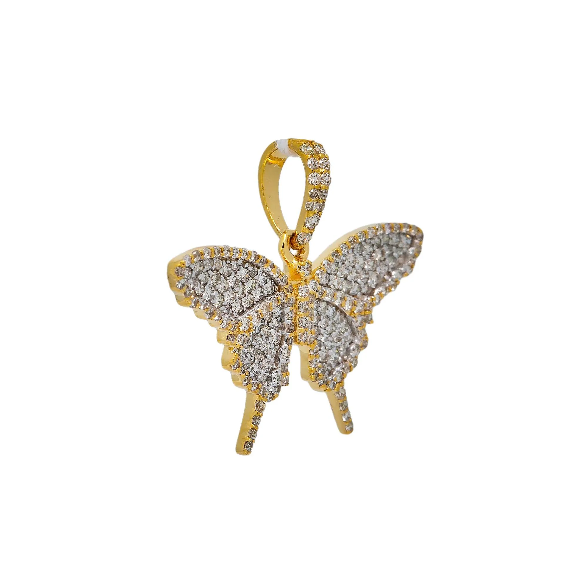 10K GOLD DIAMOND BUTTERFLY PENDANT 0.60 CT - Image 3