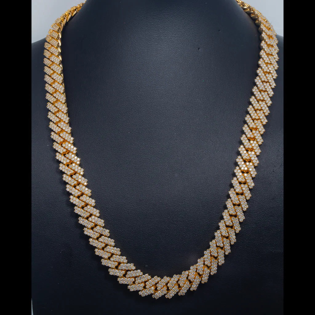10K YELLOW GOLD DIAMOND 22"/14MM CUBAN LINK CHAIN 32.50 CT - Image 4