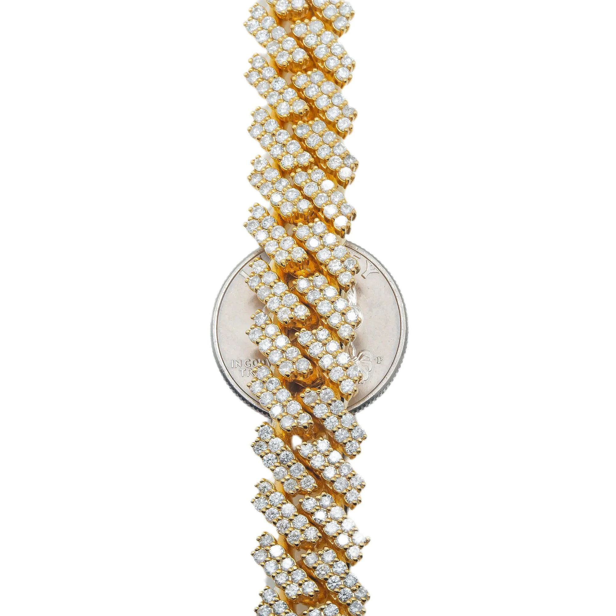 10K YELLOW GOLD DIAMOND 22"/14MM CUBAN LINK CHAIN 32.50 CT - Image 5