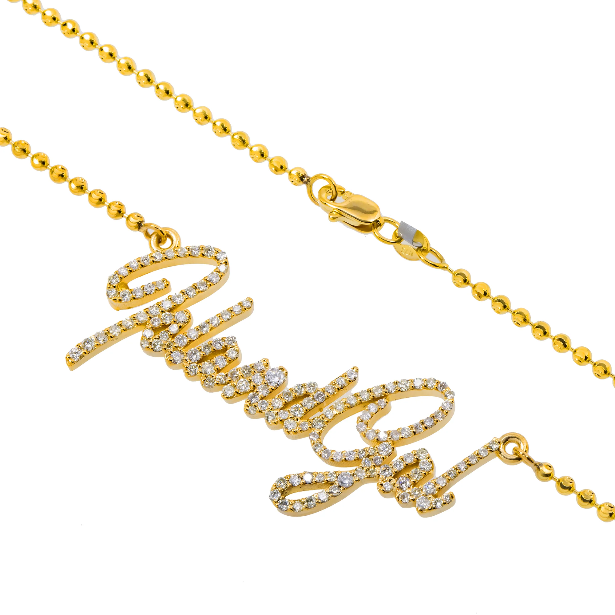 10K YELLOW GOLD DIAMOND CUSTOM NAME NECKLACE - Image 3