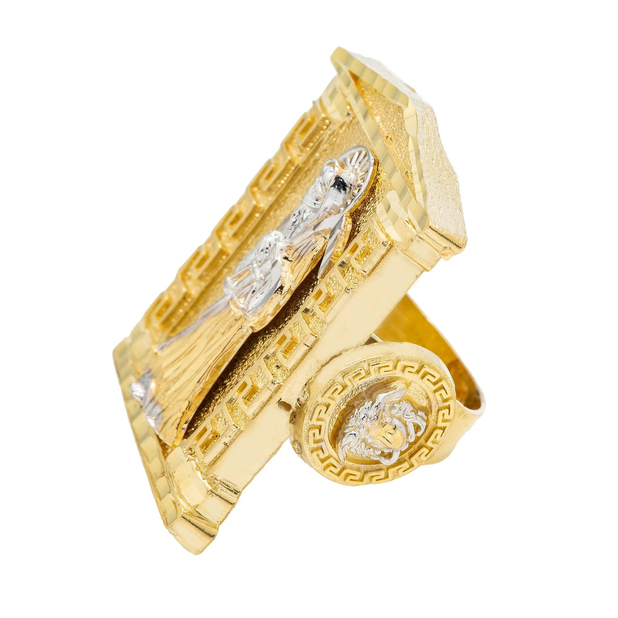 10K Yellow Gold Santa Muerte in a Traphouse Men's Ring - Image 3