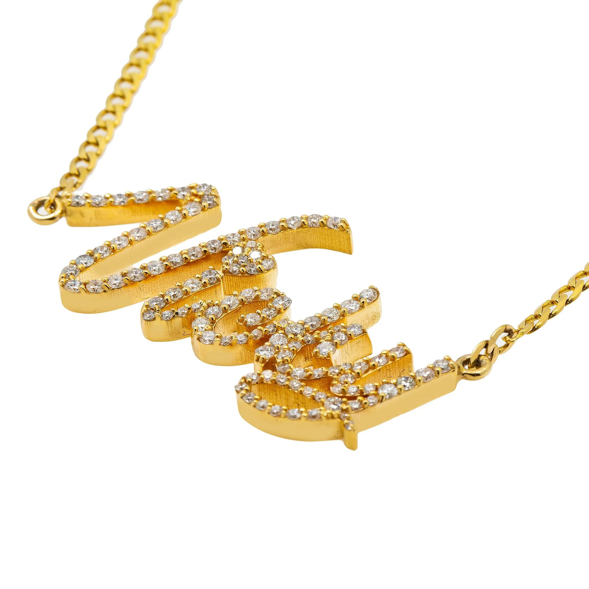 10K OR 14K GOLD UNISEX NAME PENDANT WITH DIAMONDS - Image 3