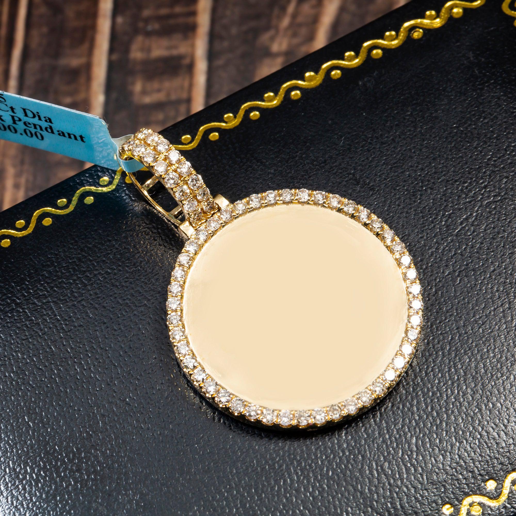10K YELLOW GOLD DIAMOND PICTURE PENDANT 1.82 CT - Image 2