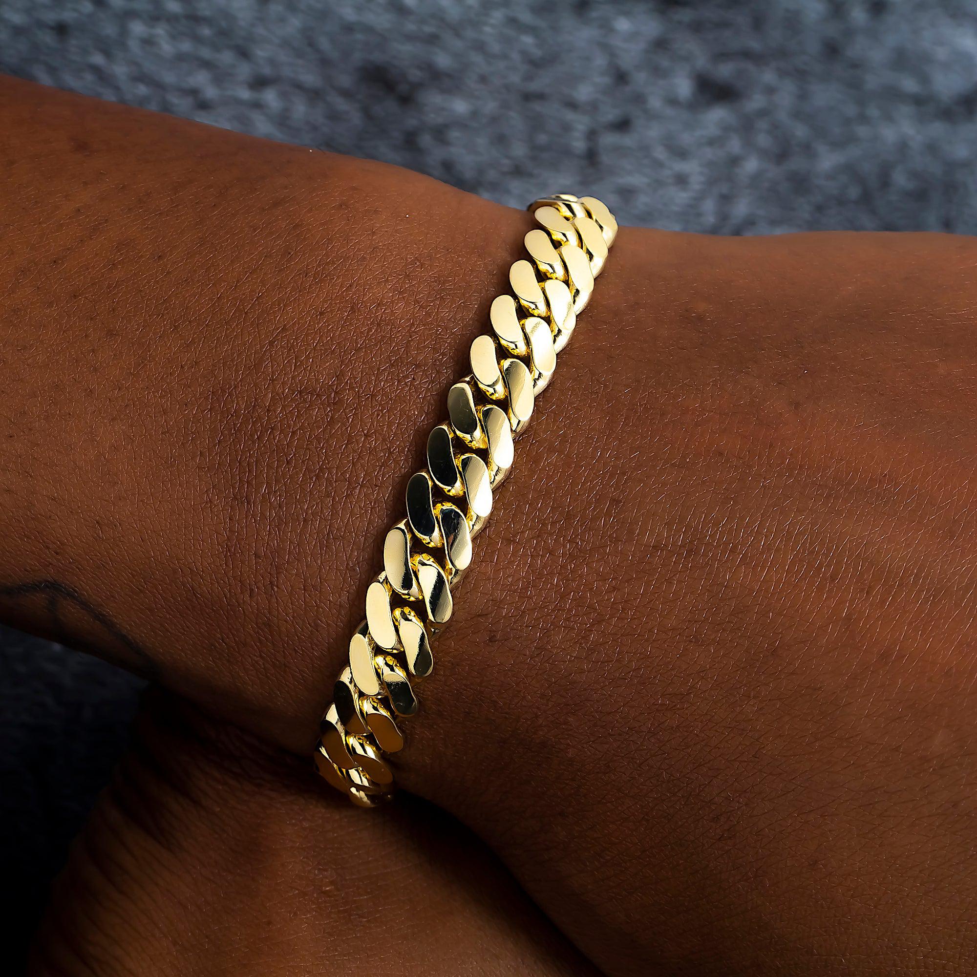 14K GOLD 10MM HOLLOW MIAMI CUBAN LINK BRACELET - Image 2