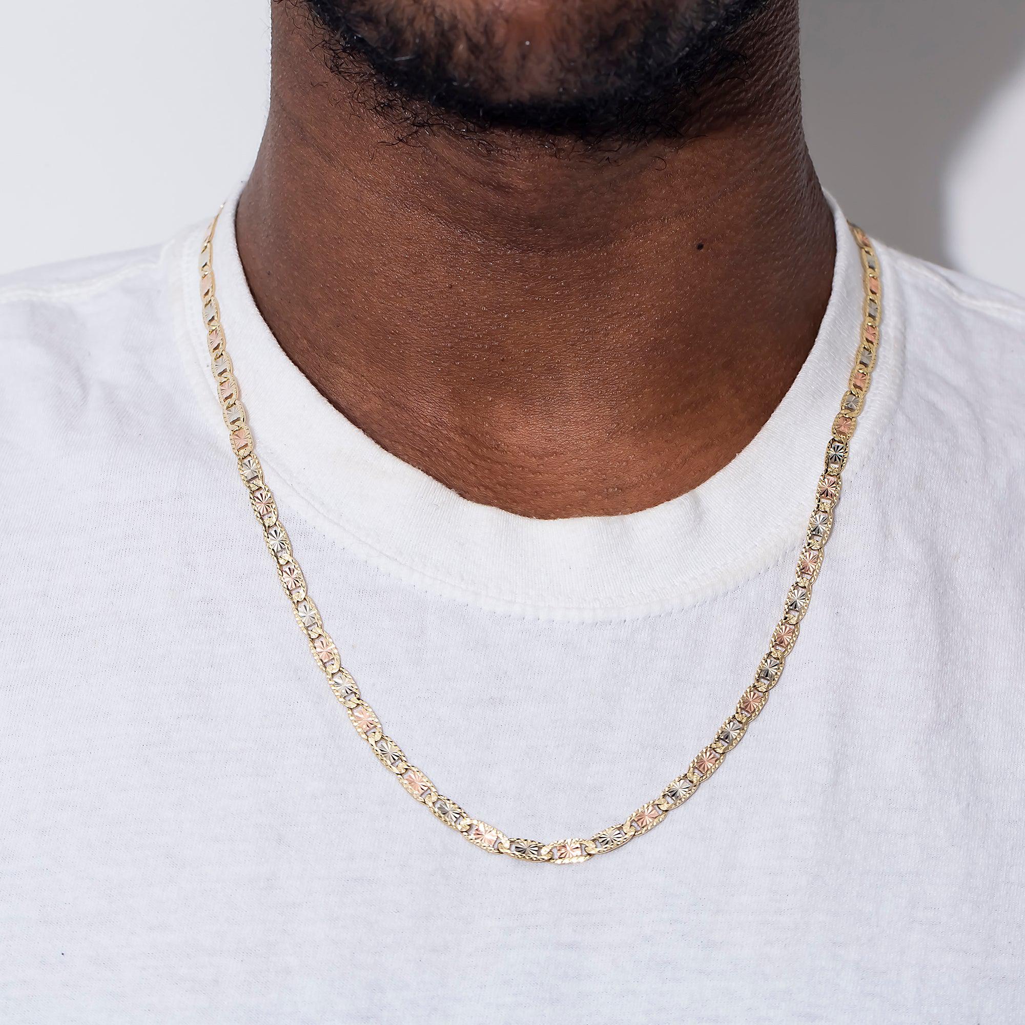 14K GOLD 5MM TRICOLOR FANCY CHAIN - Image 2